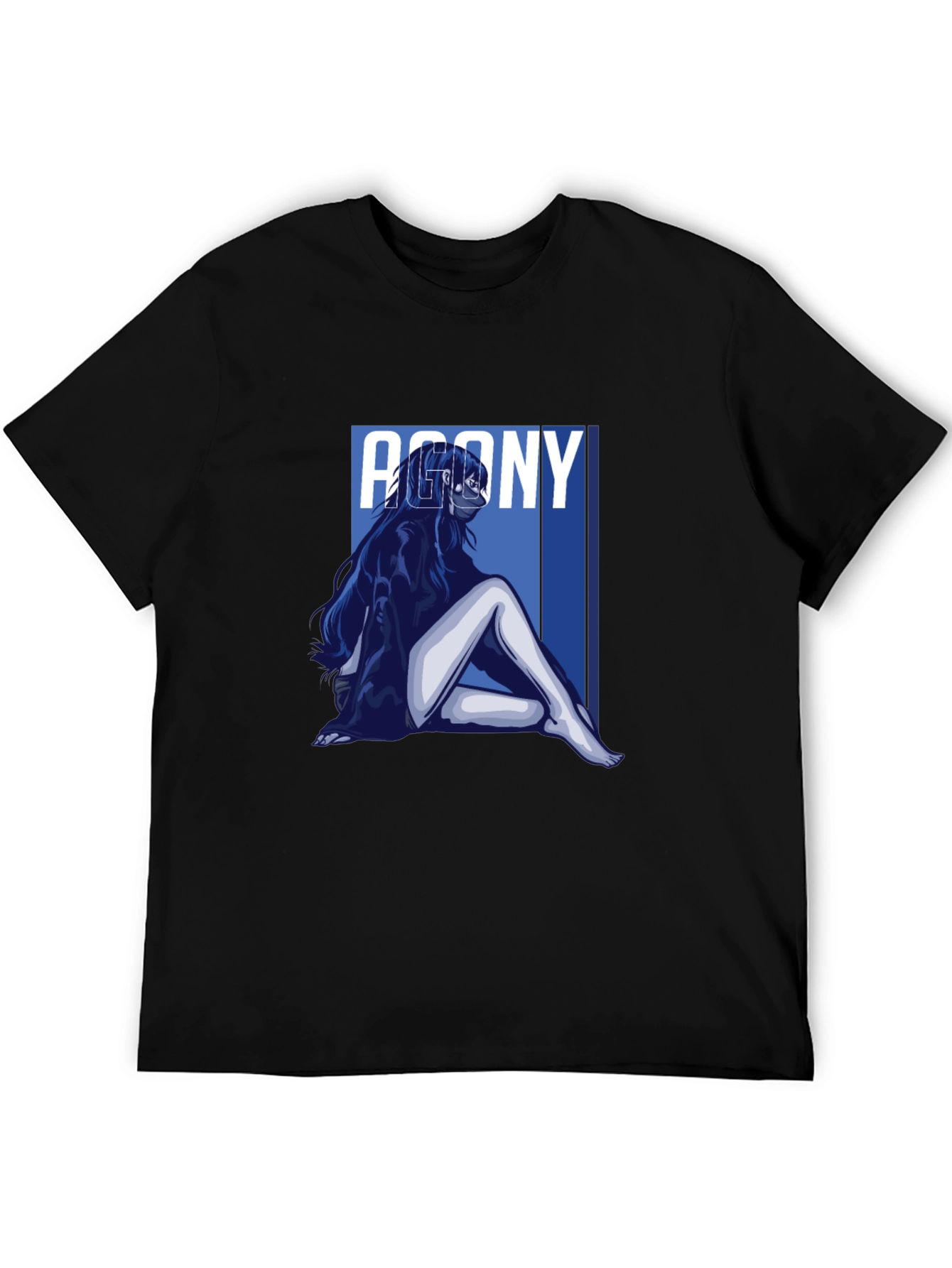 Agony Graphic T-Shirt - Black Short Sleeve Crew Neck Tee