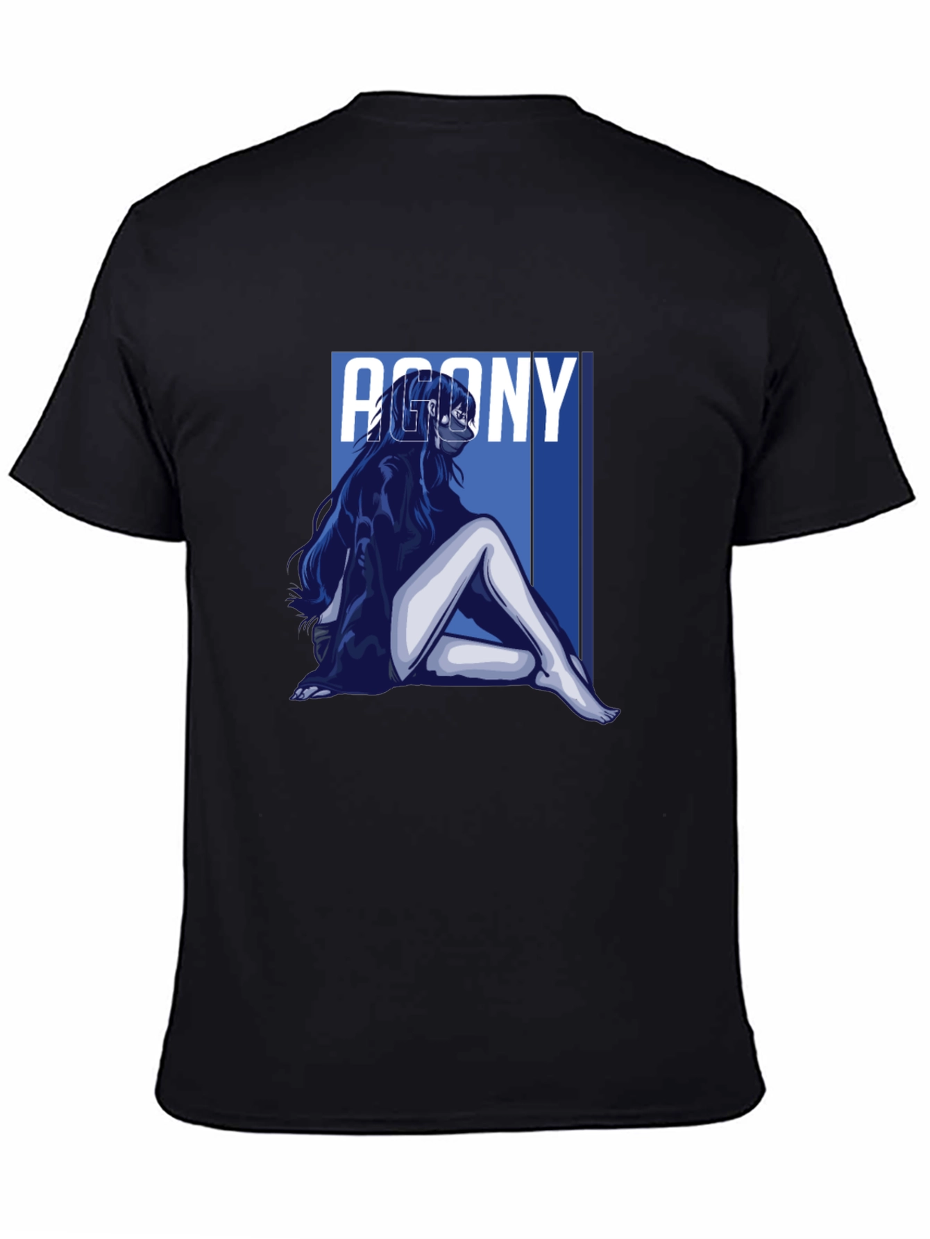 Agony Graphic T-Shirt - Black Short Sleeve Crew Neck Tee