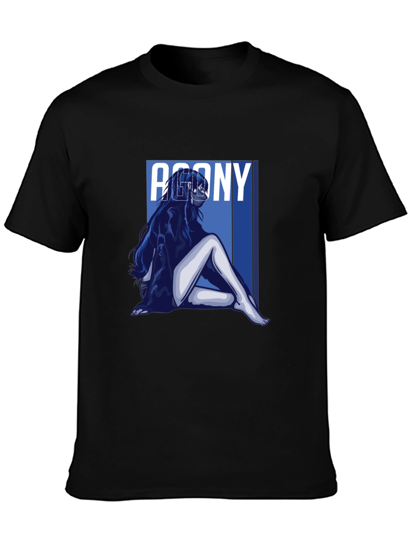 Agony Graphic T-Shirt - Black Short Sleeve Crew Neck Tee