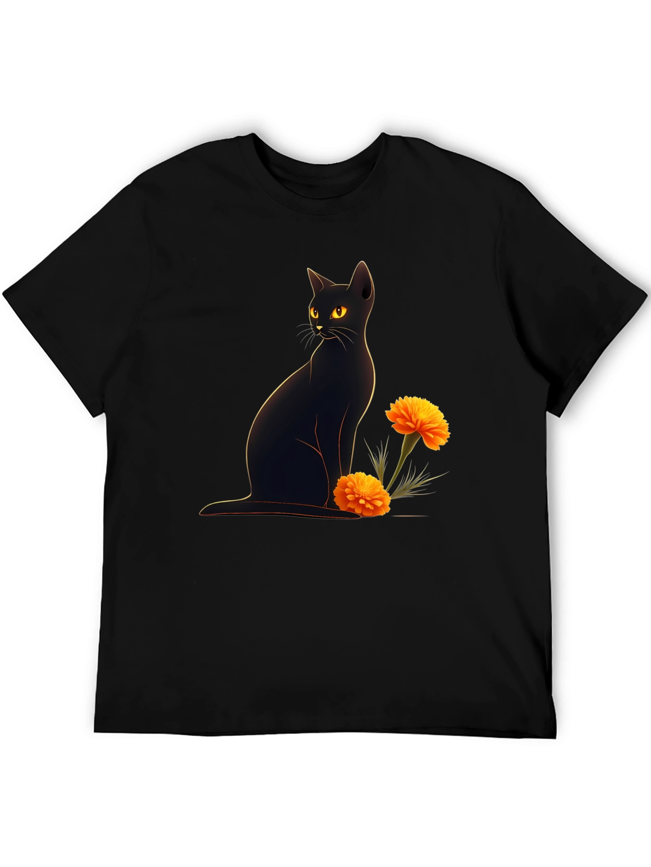 Black Cat & Marigold Graphic Tee