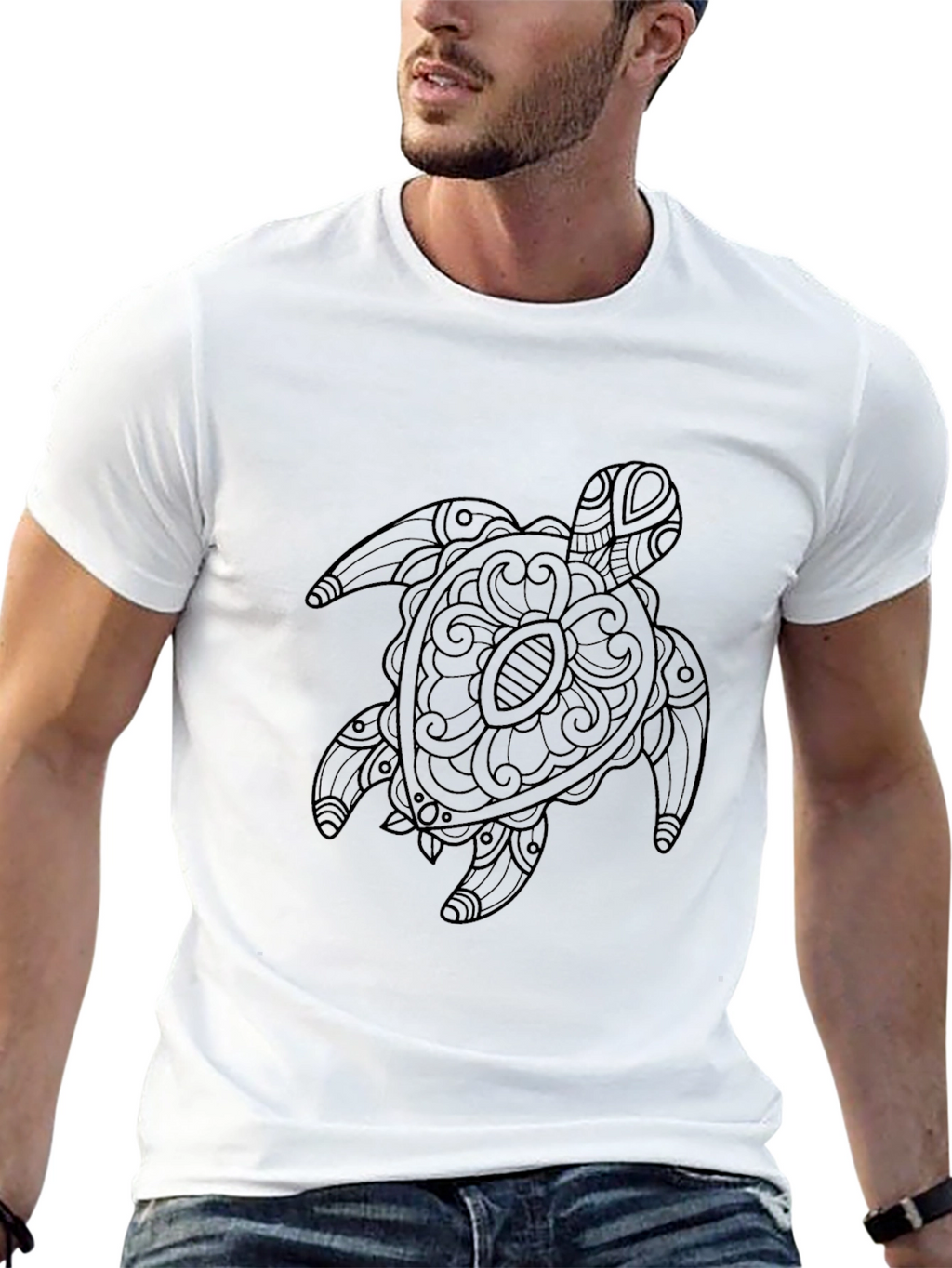 Black Turtle Graphic Tee - Stylish Sea Life Design