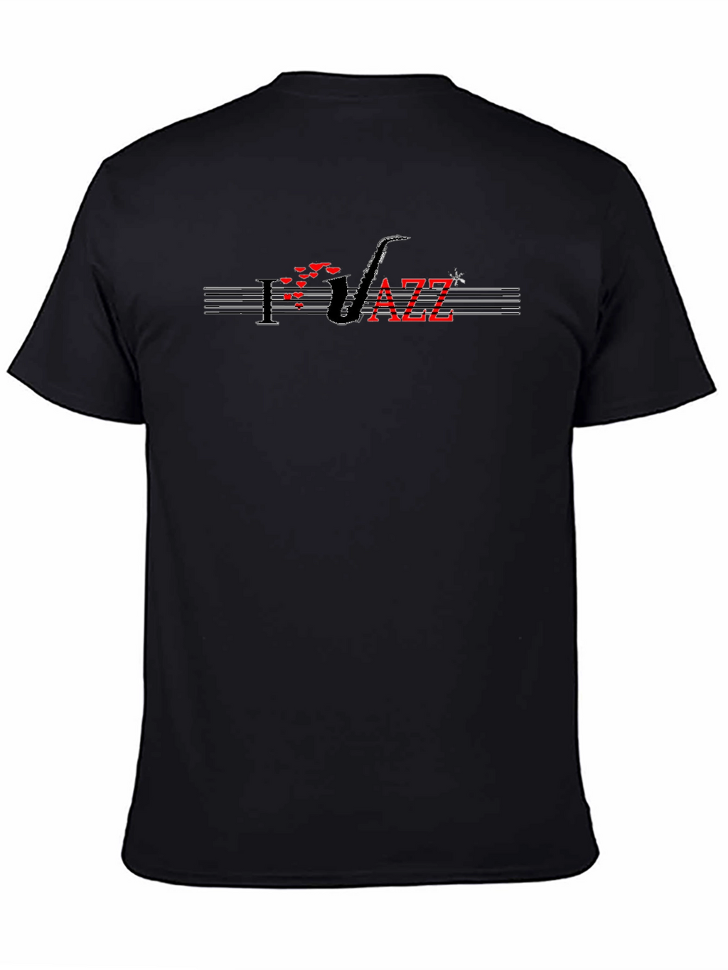 Jazz Saxophone Graphic Tee - Black