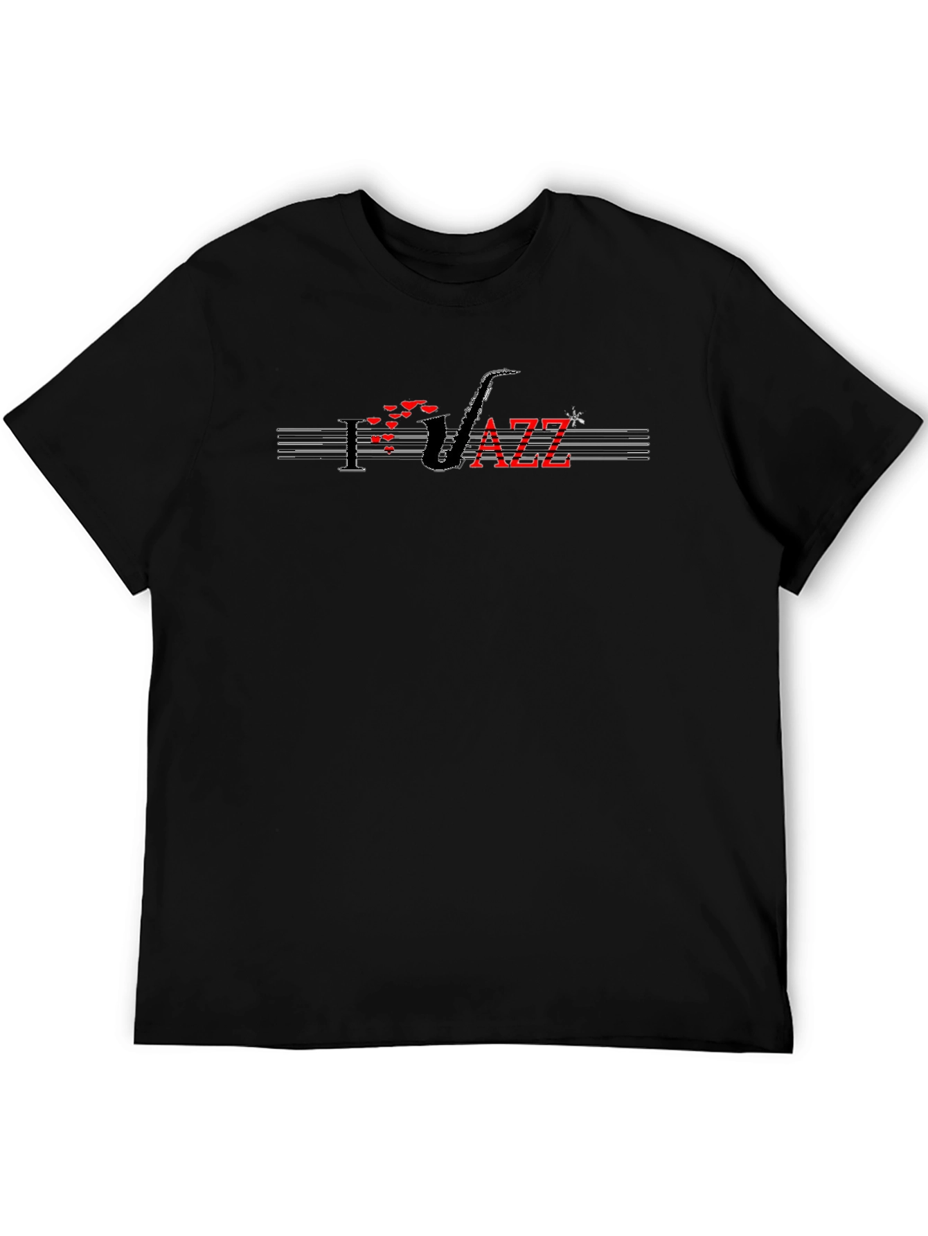 Jazz Saxophone Graphic Tee - Black