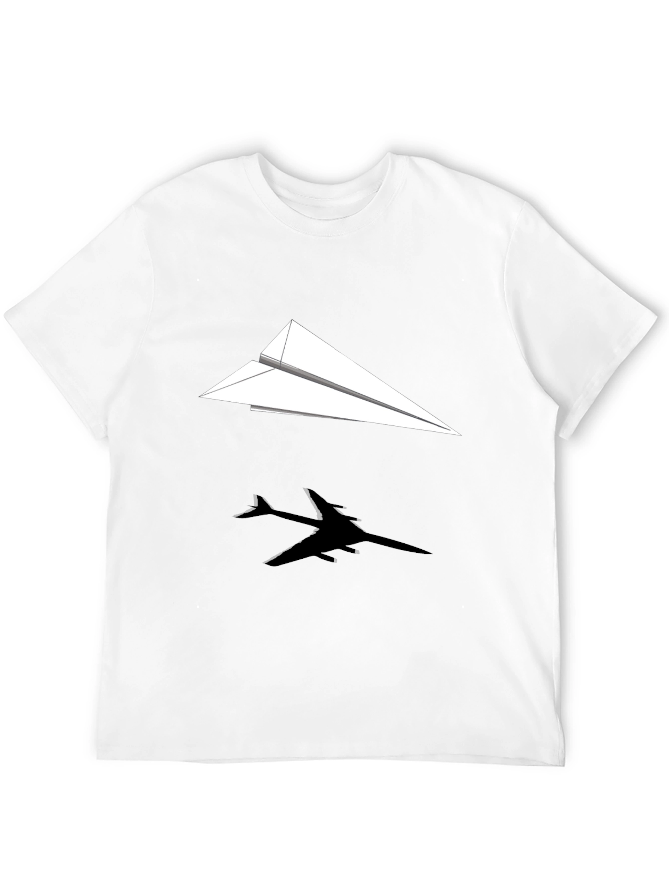 Paper Airplane Graphic Tee - Black Casual Shirt