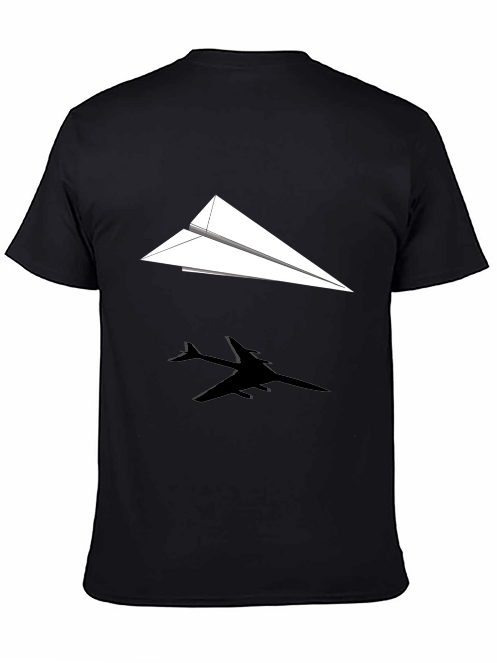 Paper Airplane Graphic Tee - Black Casual Shirt