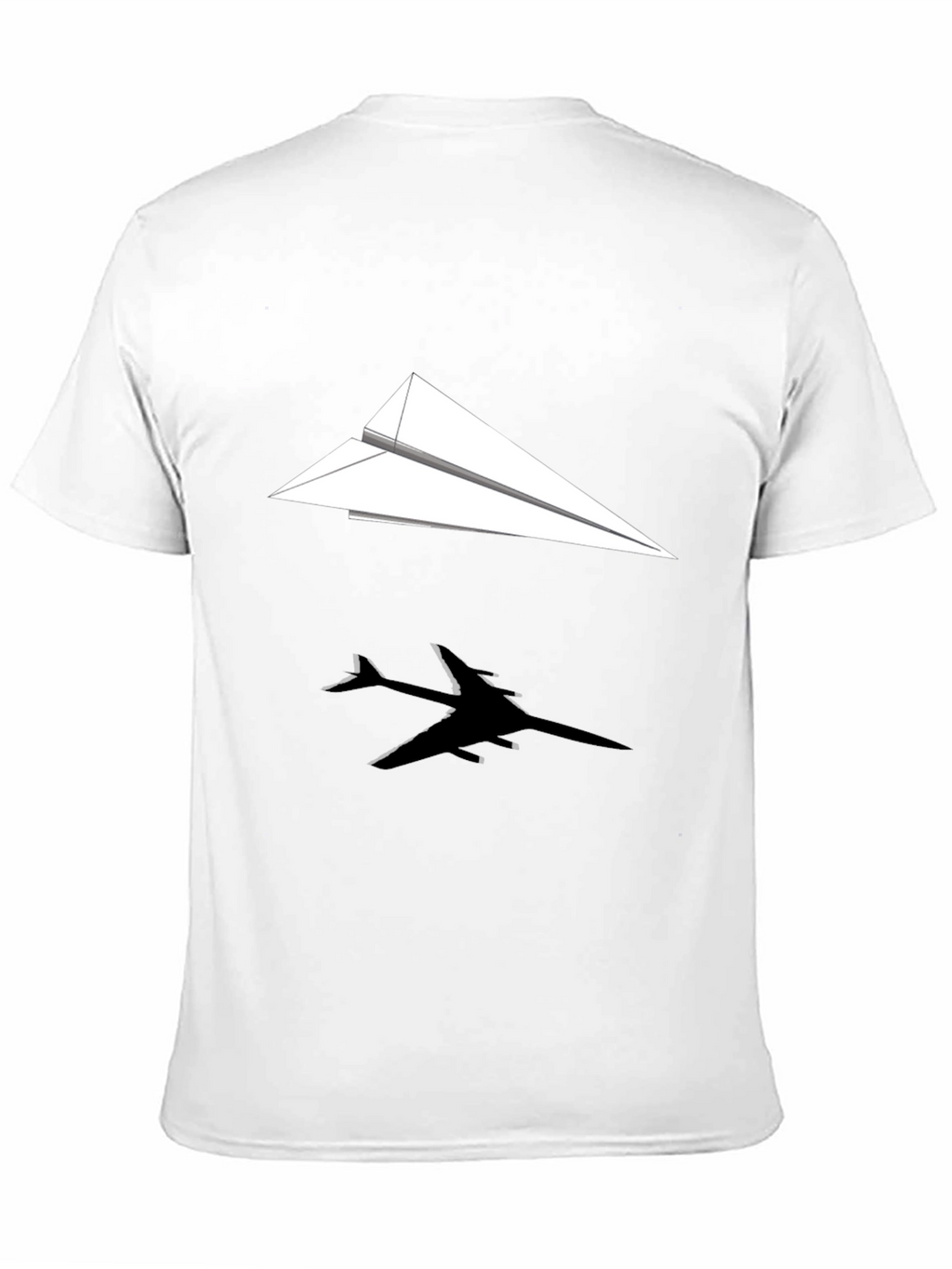 Paper Airplane Graphic Tee - Black Casual Shirt