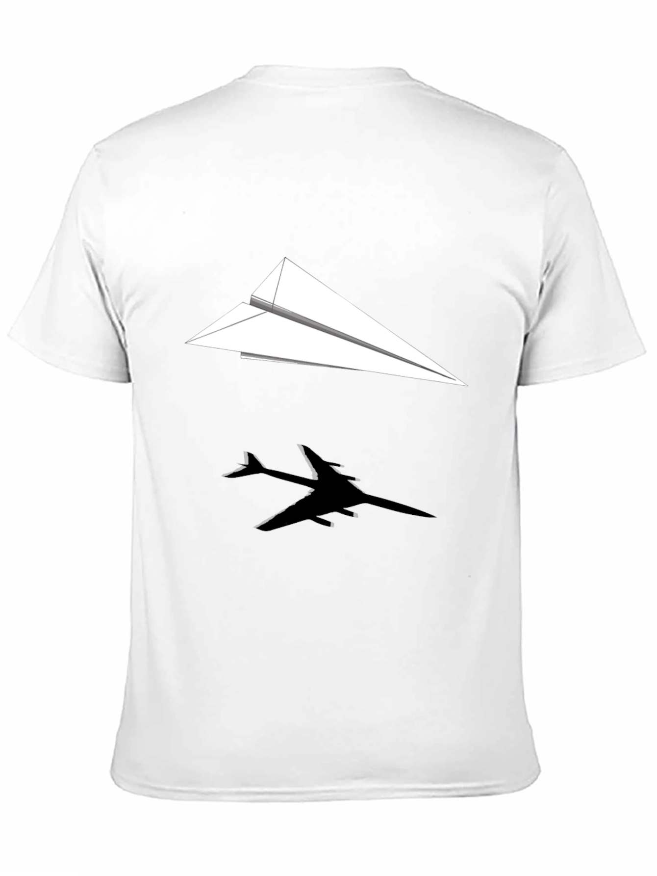 Paper Airplane Graphic Tee - Black Casual Shirt