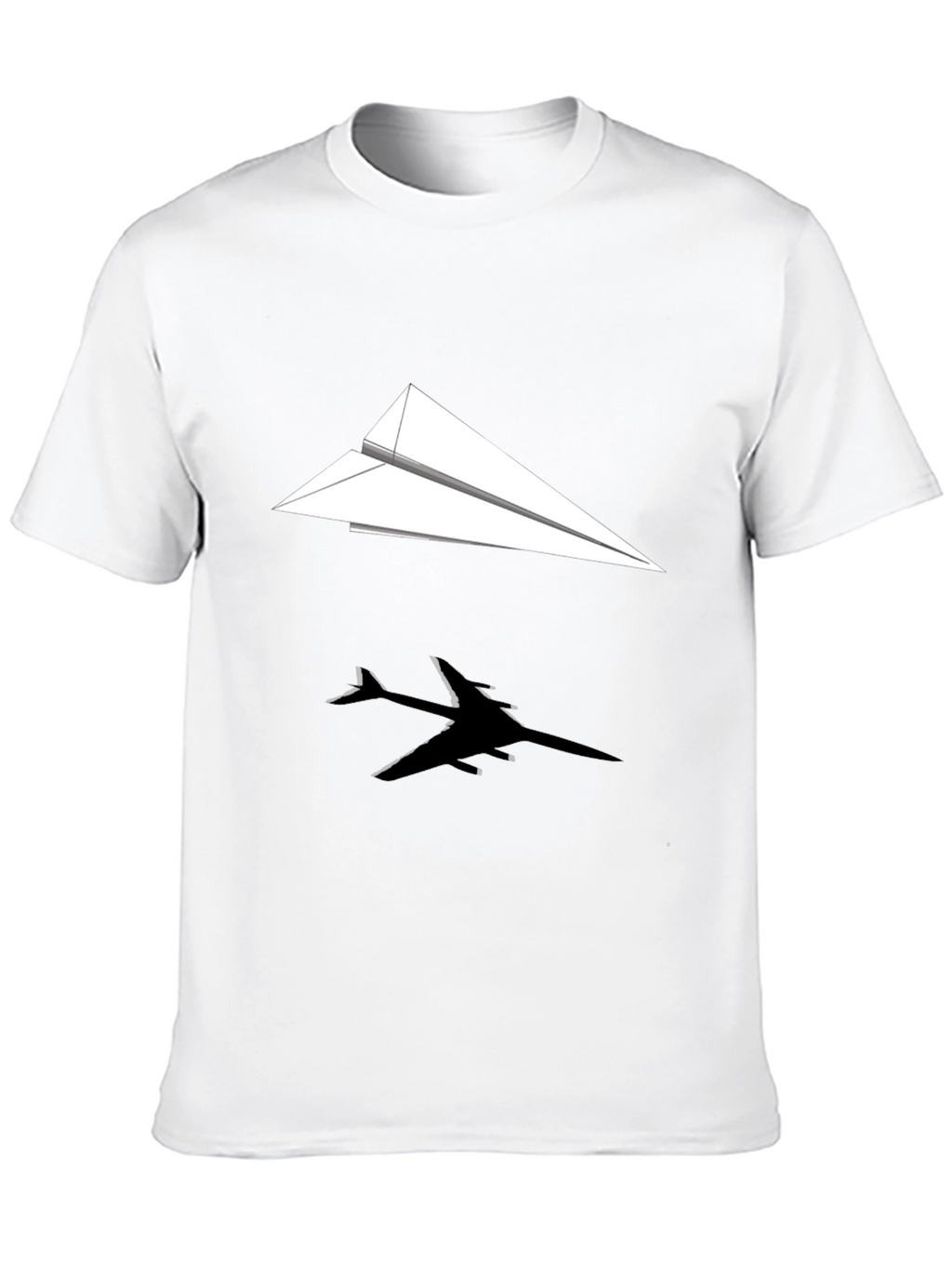 Paper Airplane Graphic Tee - Black Casual Shirt