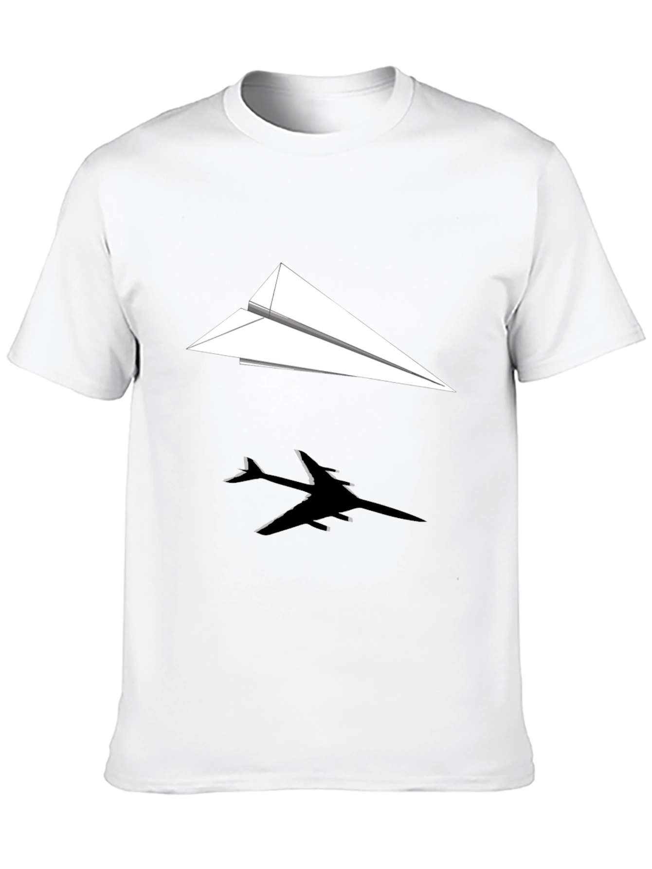 Paper Airplane Graphic Tee - Black Casual Shirt