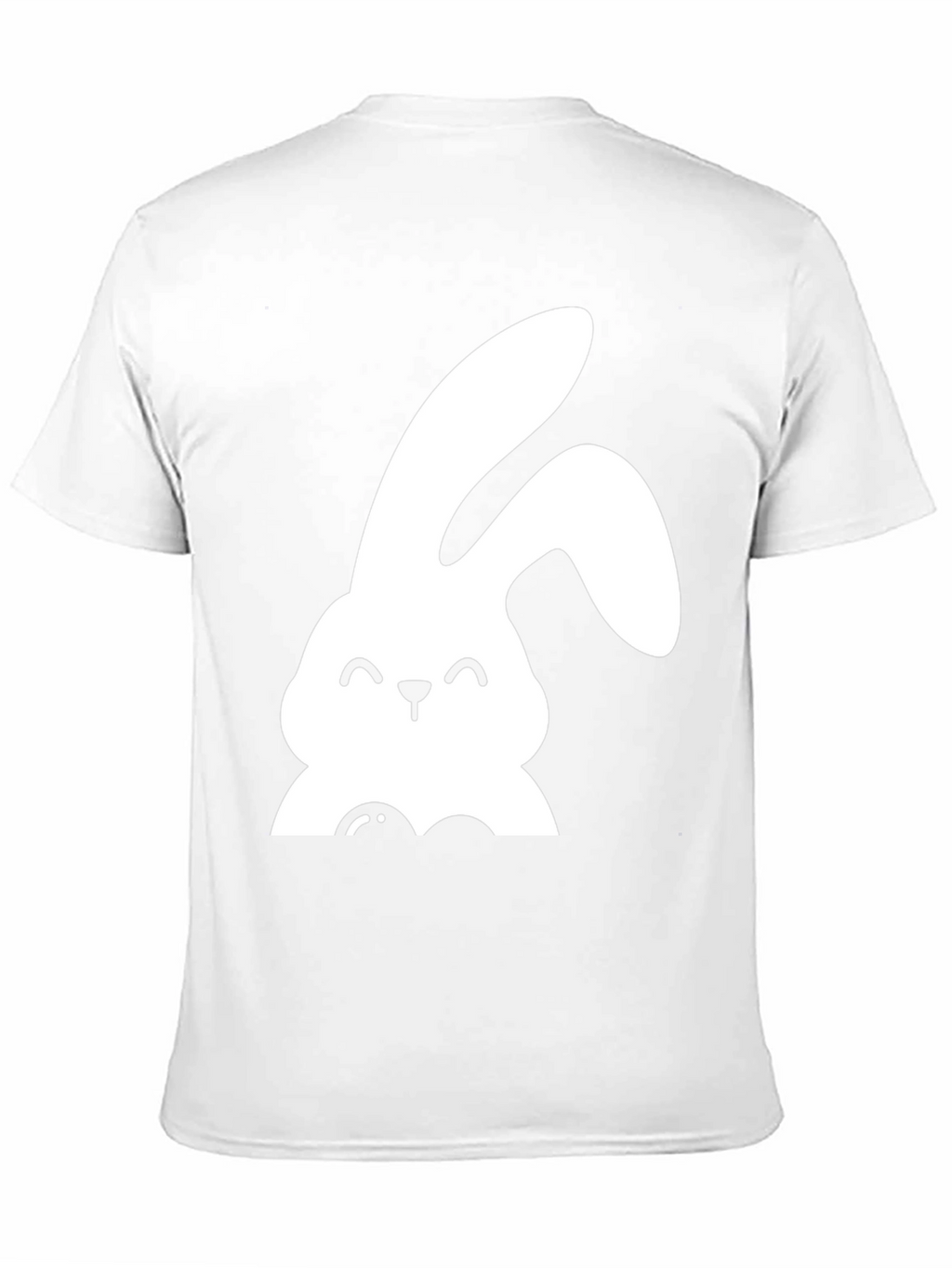 Cute Bunny Graphic Tee - Black Cotton Shirt