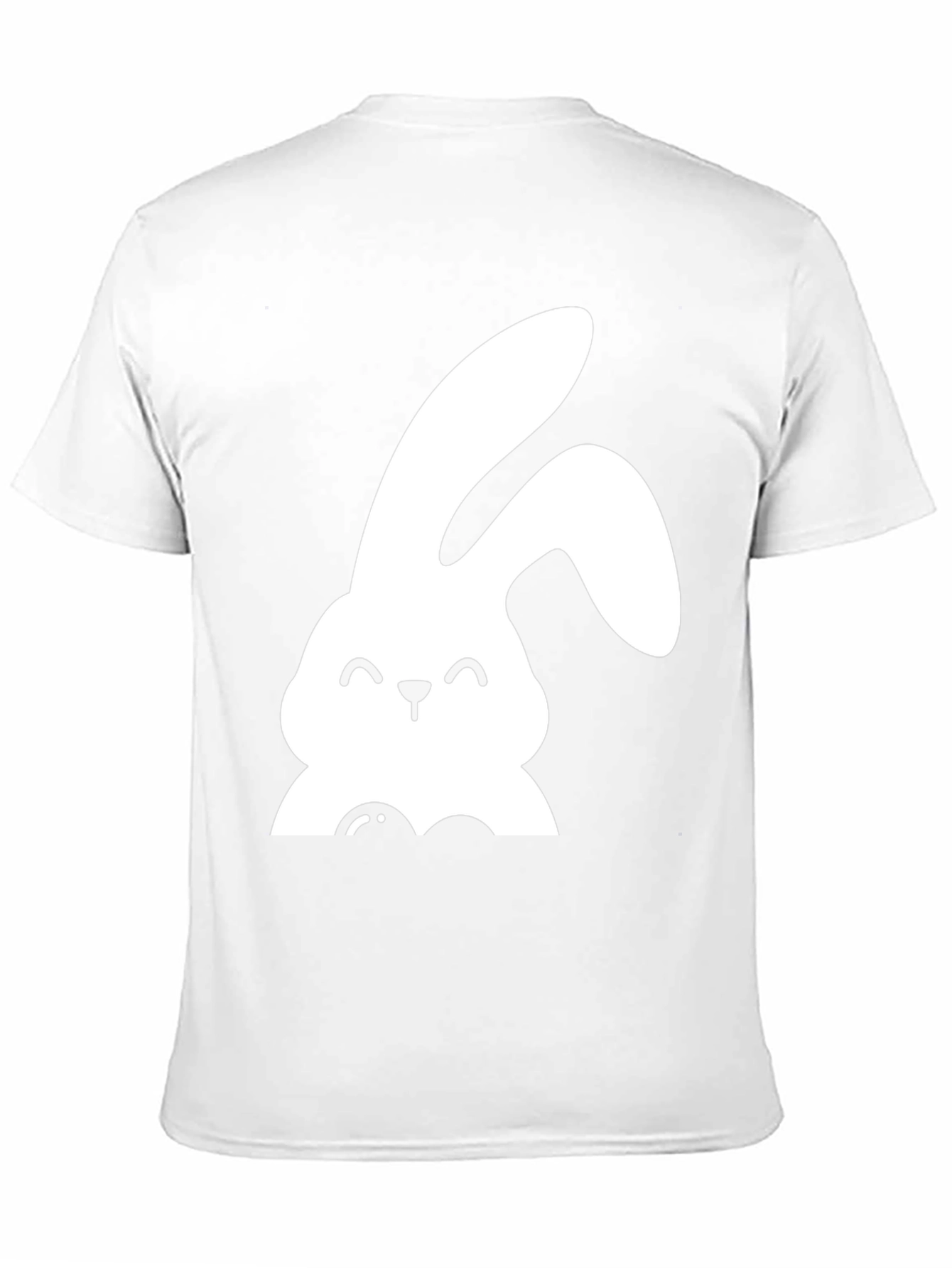 Cute Bunny Graphic Tee - Black Cotton Shirt