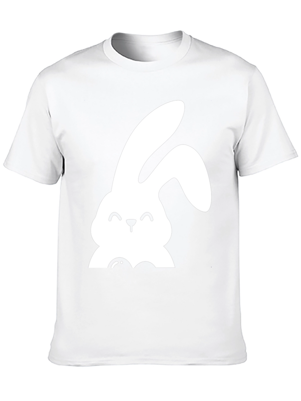Cute Bunny Graphic Tee - Black Cotton Shirt