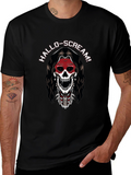 Hallo-Scream Skeleton Graphic T-Shirt