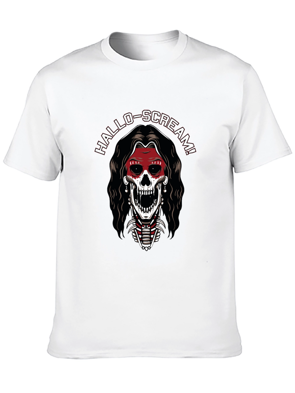 Hallo-Scream Skeleton Graphic T-Shirt