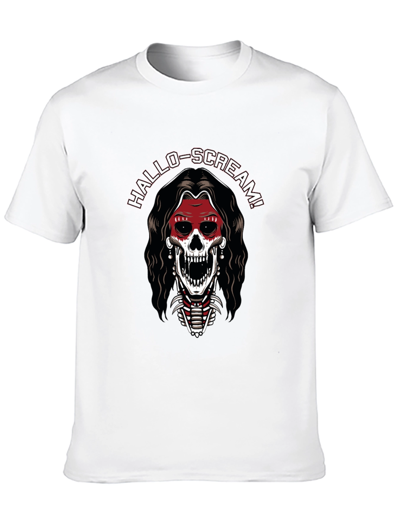 Hallo-Scream Skeleton Graphic T-Shirt