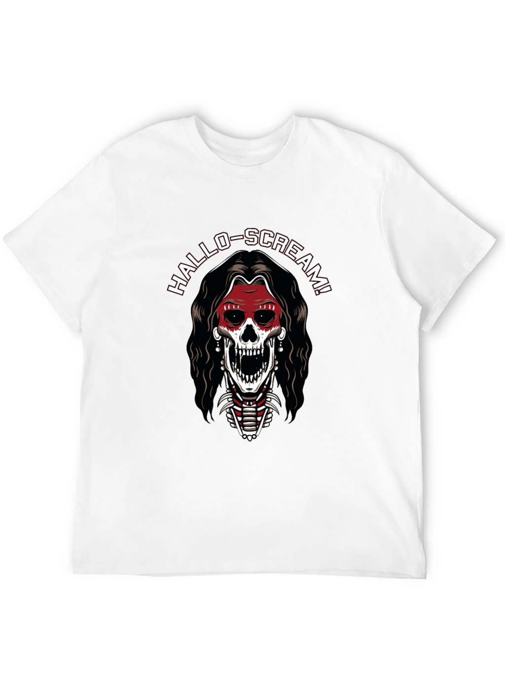 Hallo-Scream Skeleton Graphic T-Shirt
