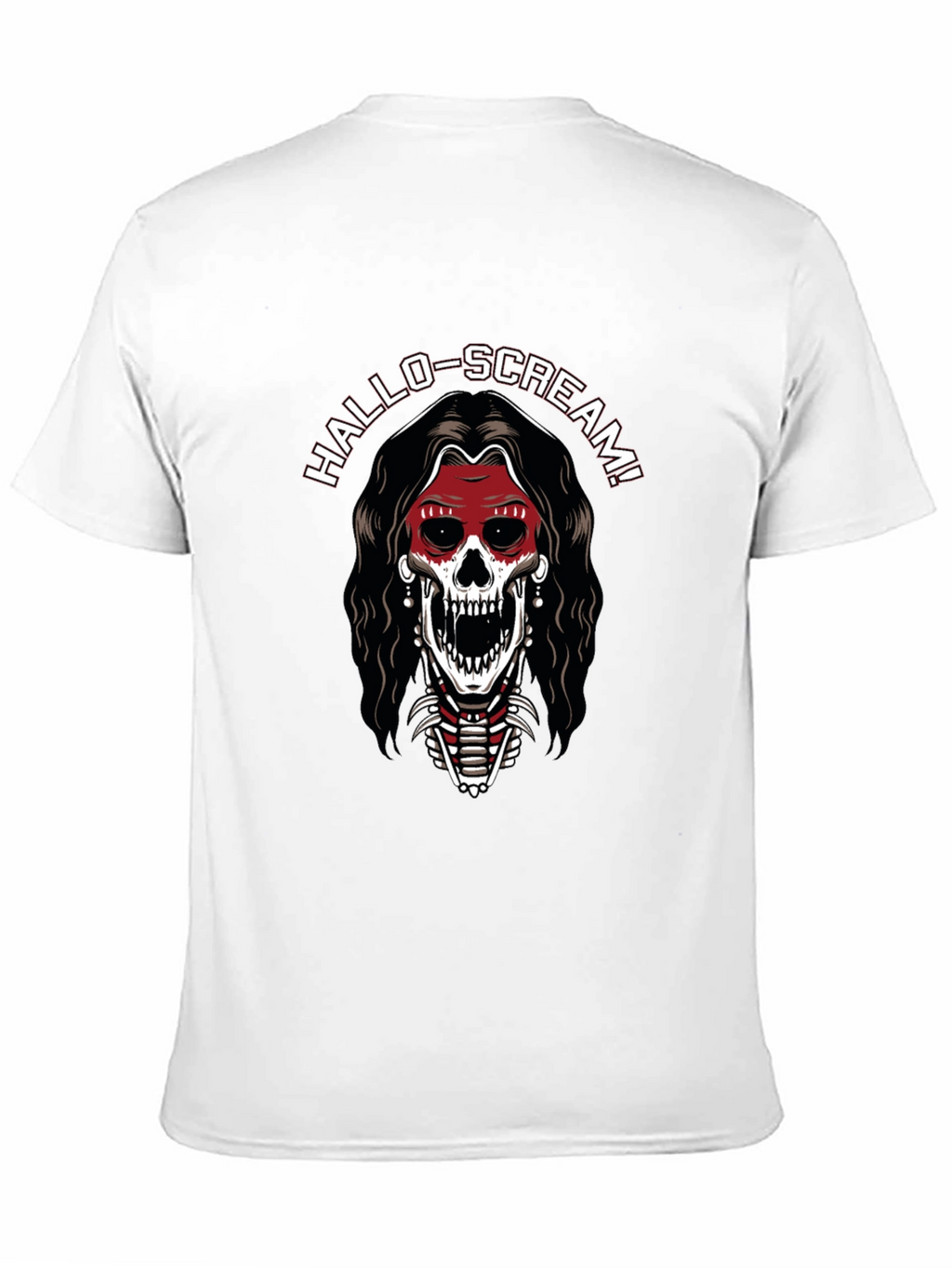 Hallo-Scream Skeleton Graphic T-Shirt