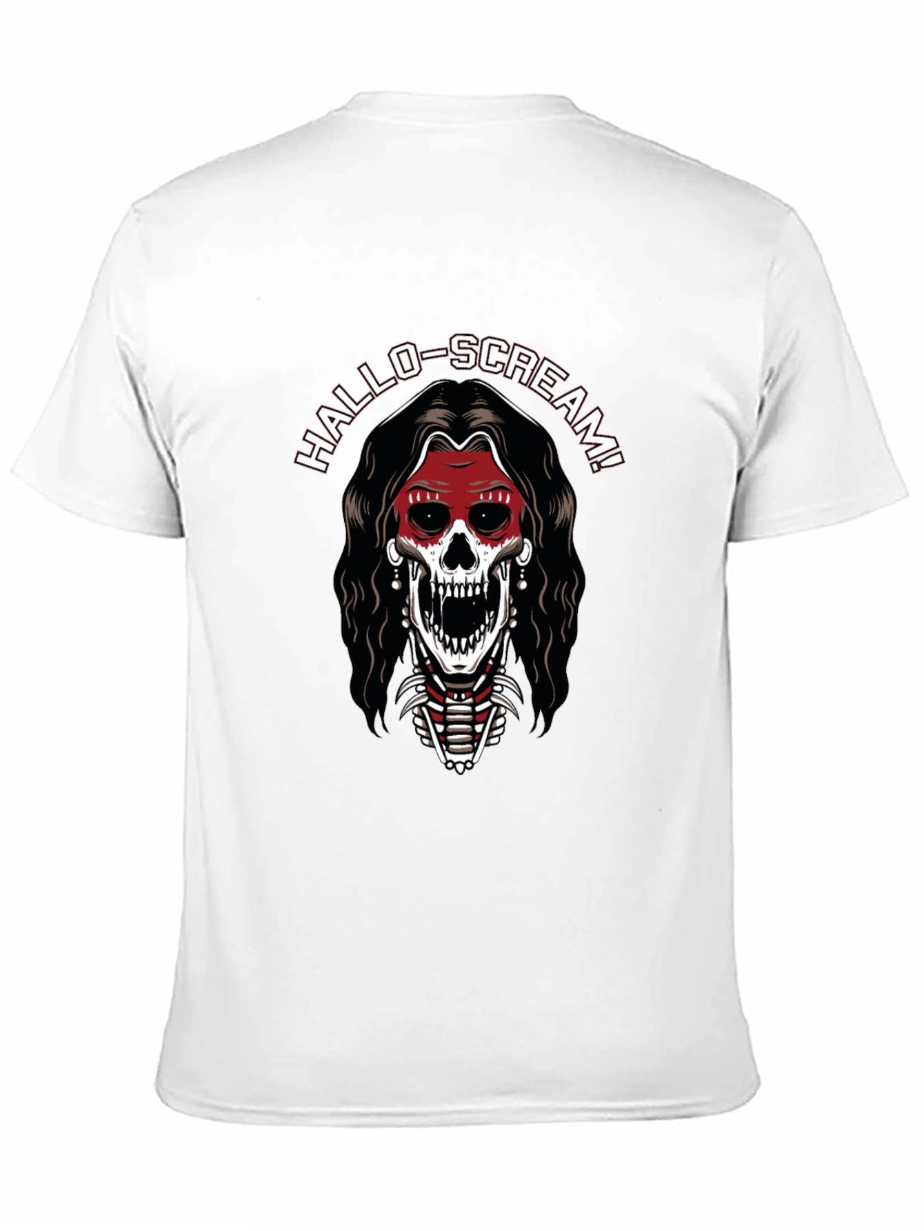 Hallo-Scream Skeleton Graphic T-Shirt