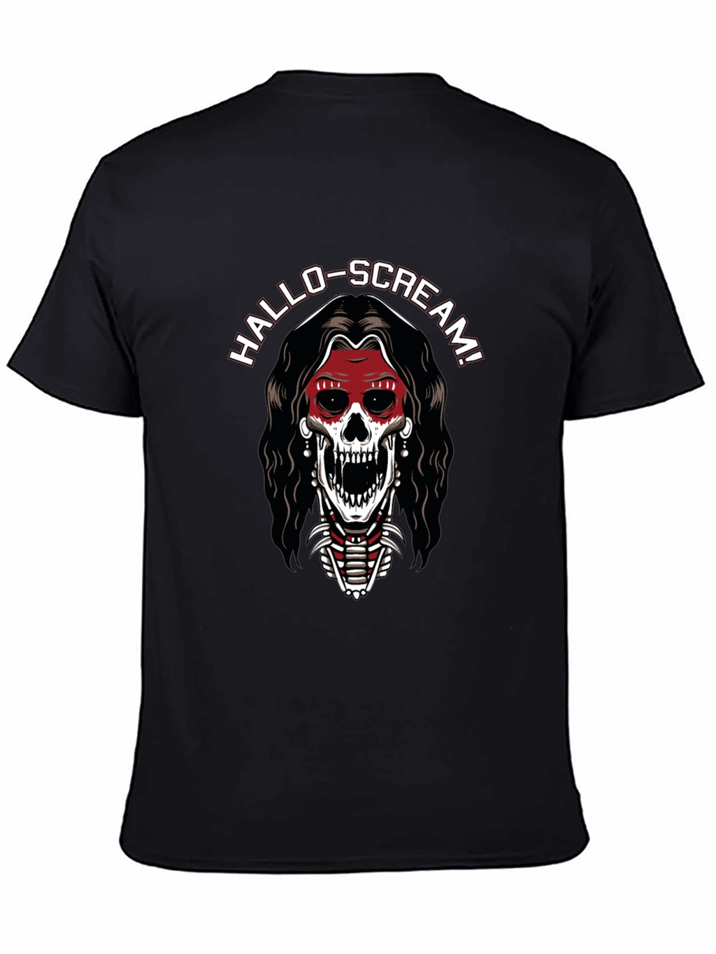 Hallo-Scream Skeleton Graphic T-Shirt