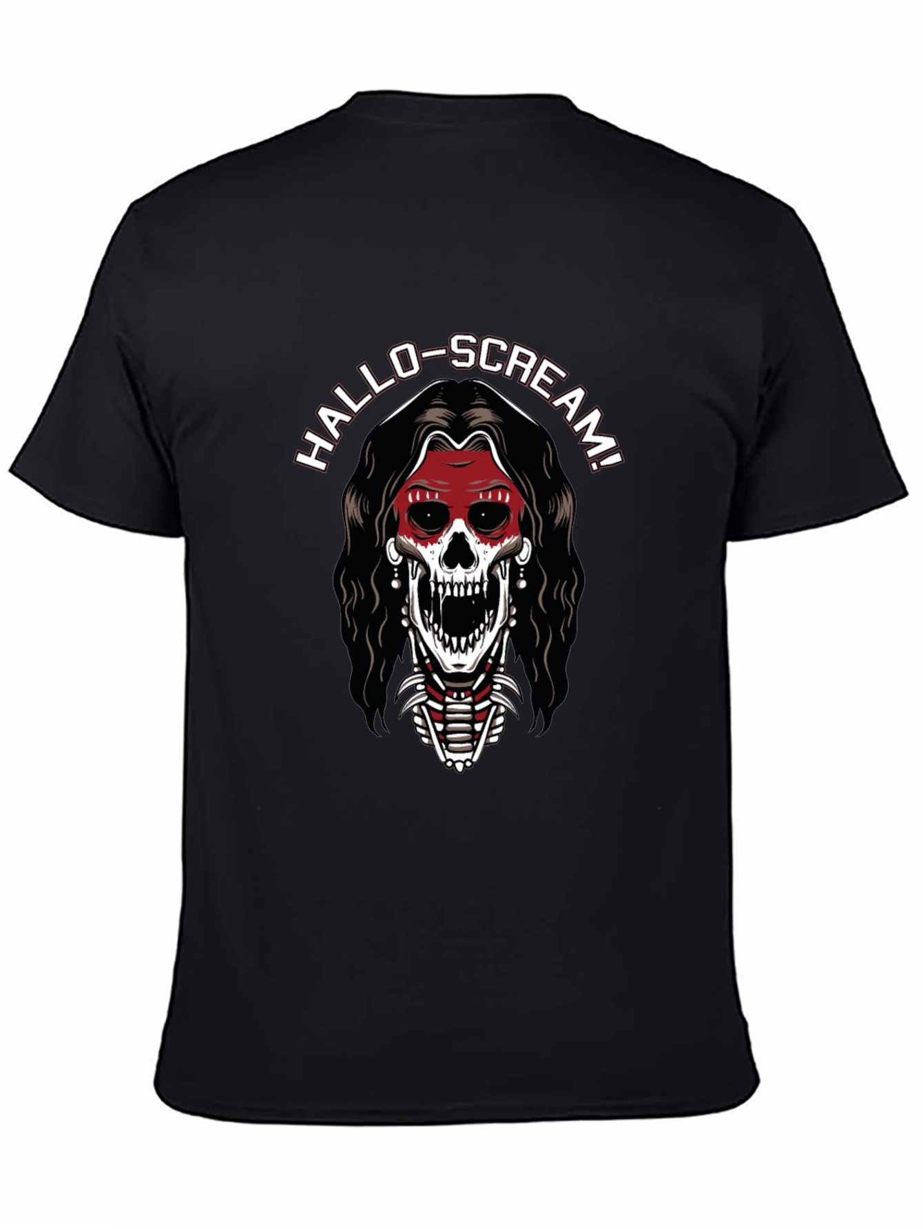 Hallo-Scream Skeleton Graphic T-Shirt