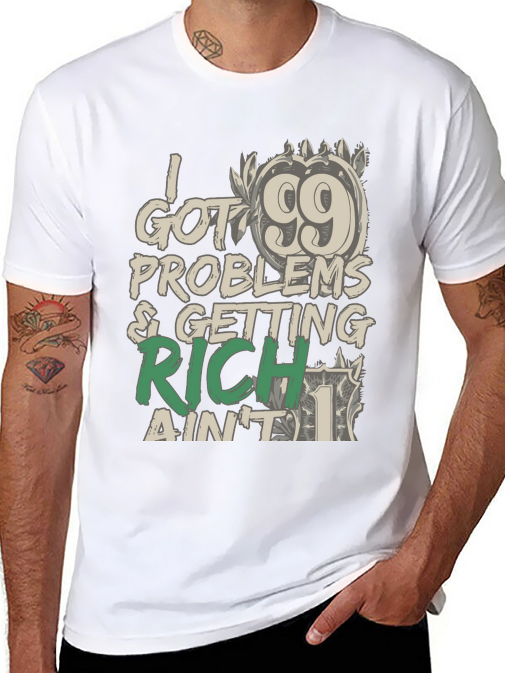 99 Problems Getting Rich T-Shirt: Stylish Graphic Tee