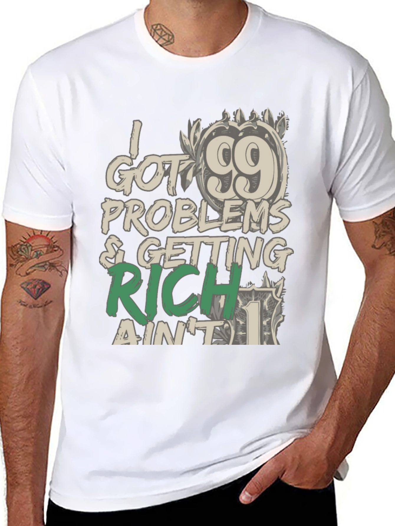 99 Problems Getting Rich T-Shirt: Stylish Graphic Tee