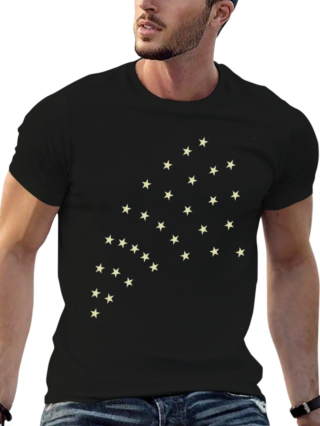 Star Constellation Graphic Tee - Black