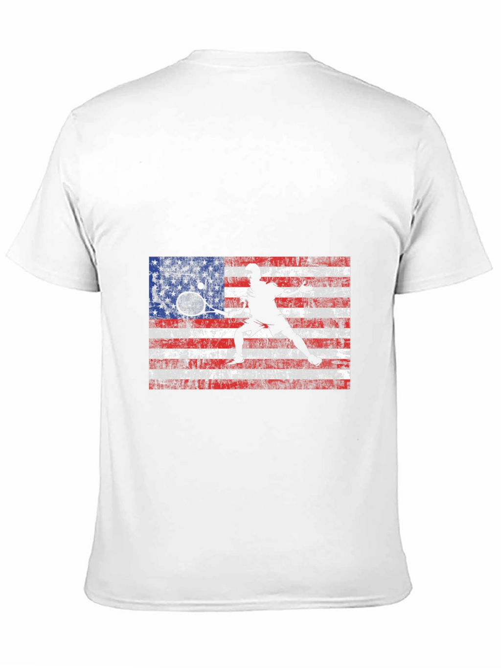 USA Flag Tennis Graphic Tee - Patriotic Style