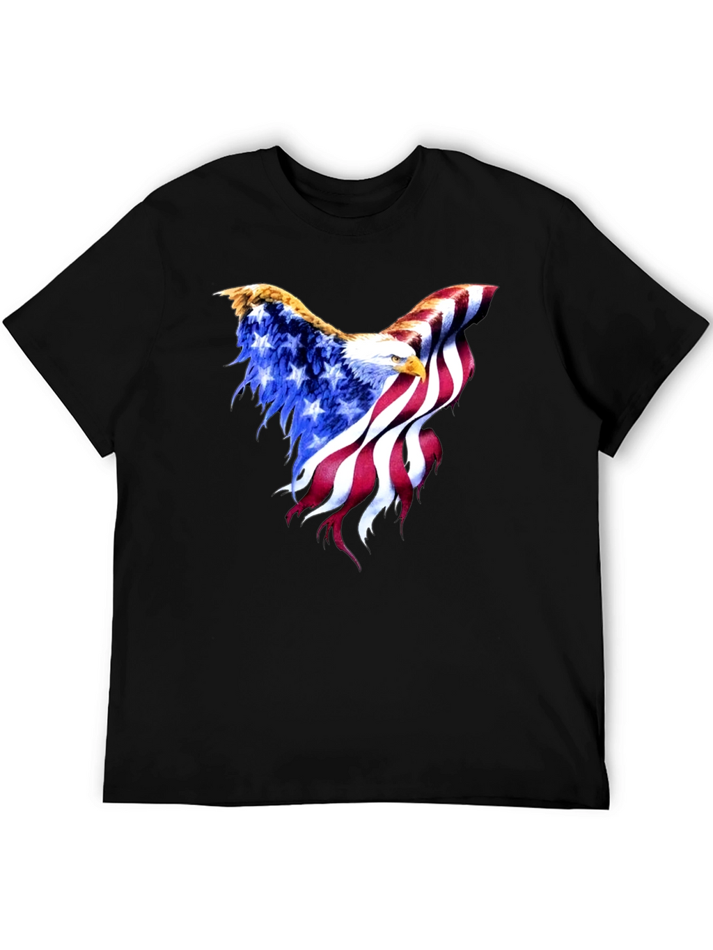 American Flag Eagle Black T-Shirt