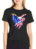 American Flag Eagle Black T-Shirt