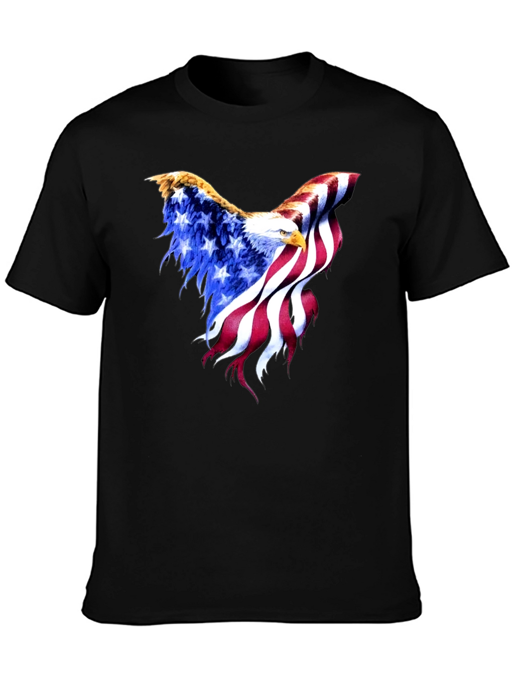 American Flag Eagle Black T-Shirt