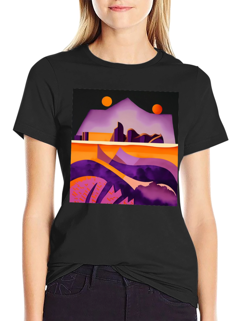 Abstract Geometric Landscape T-Shirt
