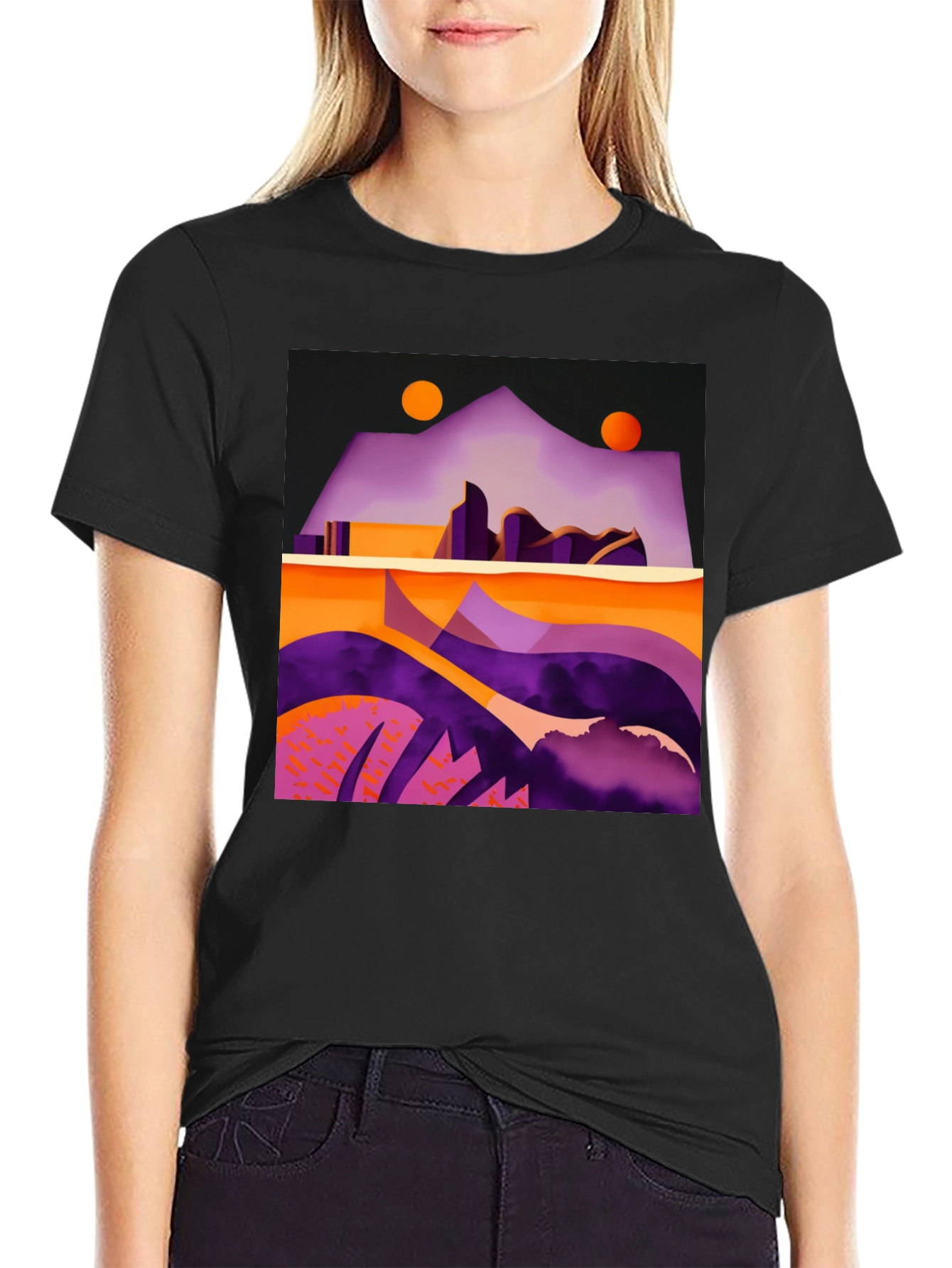 Abstract Geometric Landscape T-Shirt