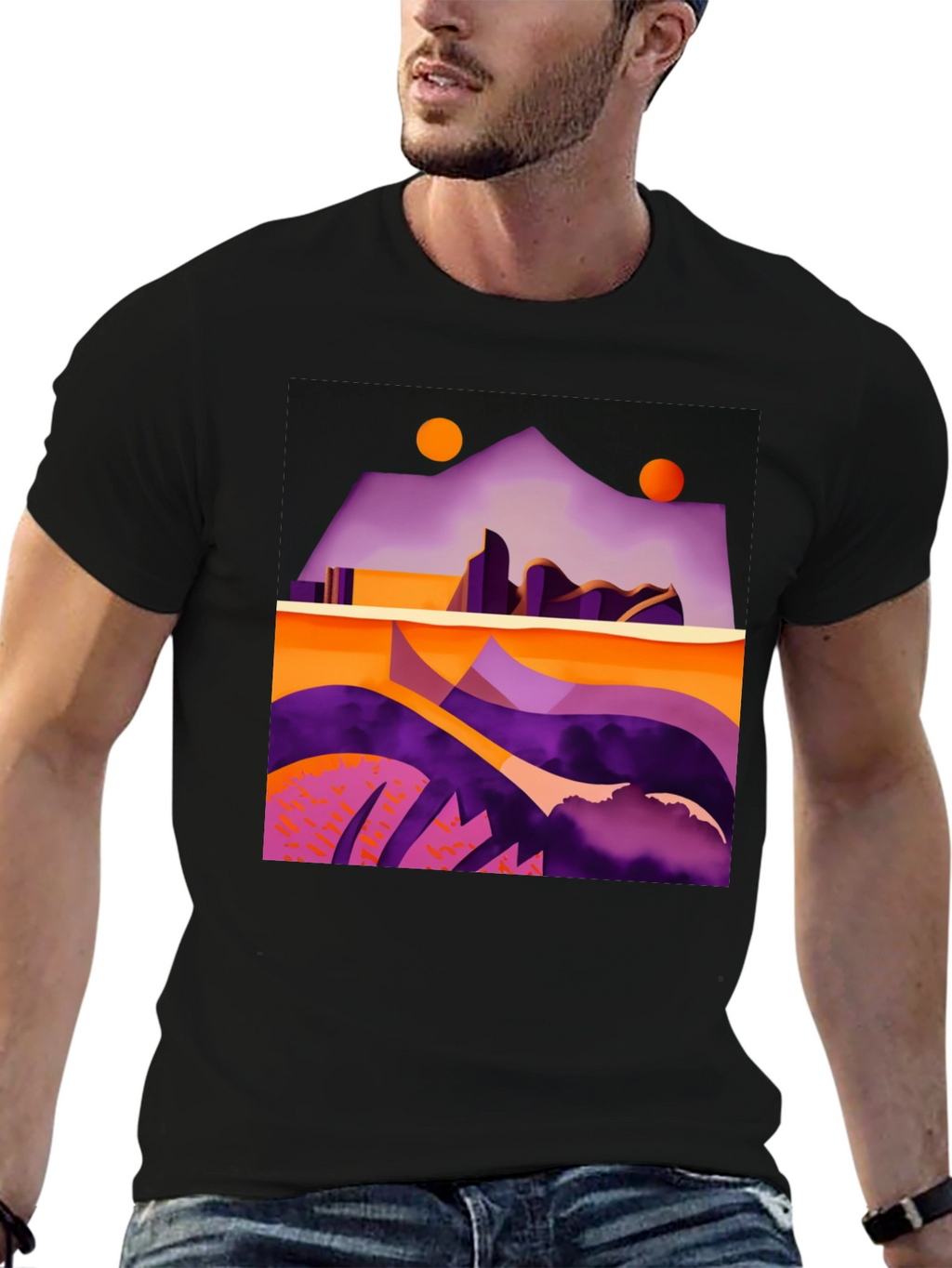 Abstract Geometric Landscape T-Shirt