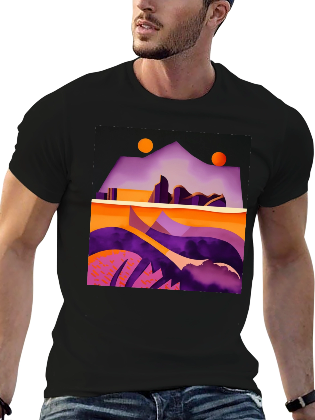 Abstract Geometric Landscape T-Shirt