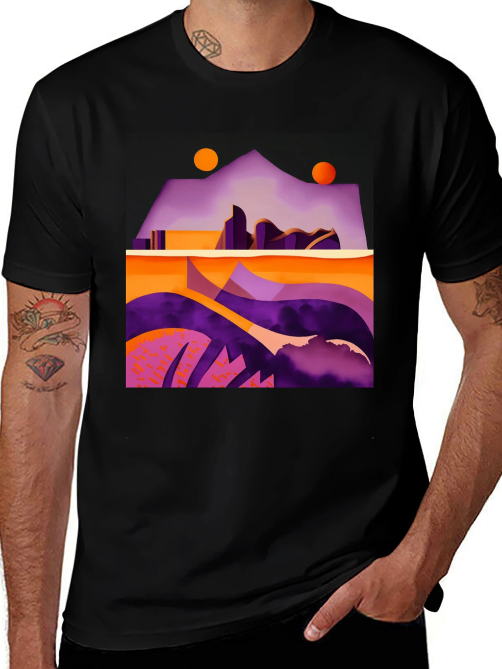 Abstract Geometric Landscape T-Shirt