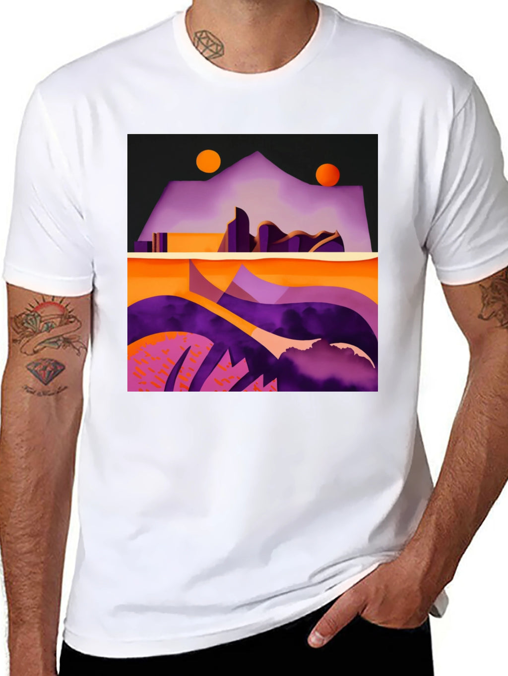 Abstract Geometric Landscape T-Shirt
