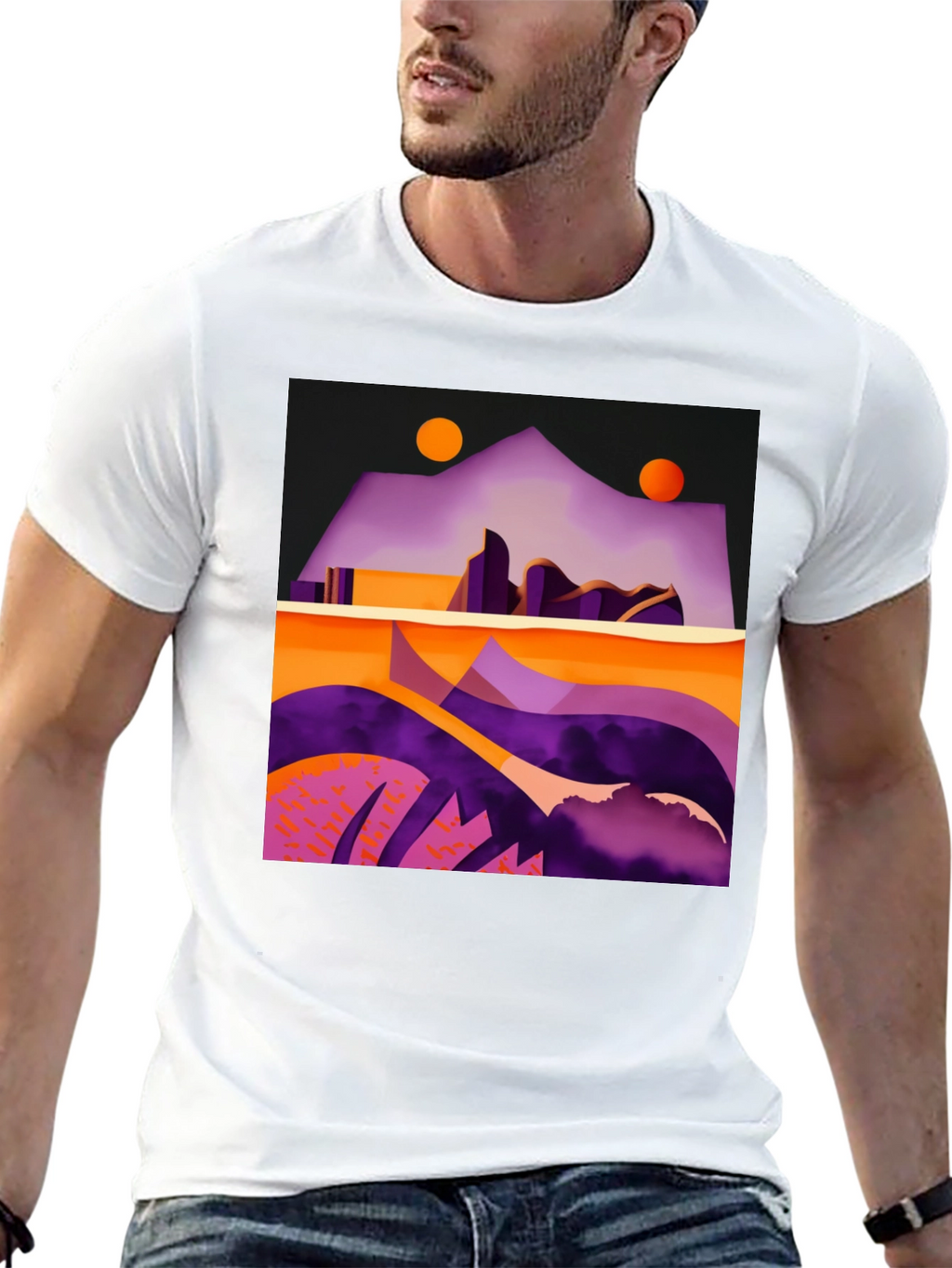 Abstract Geometric Landscape T-Shirt