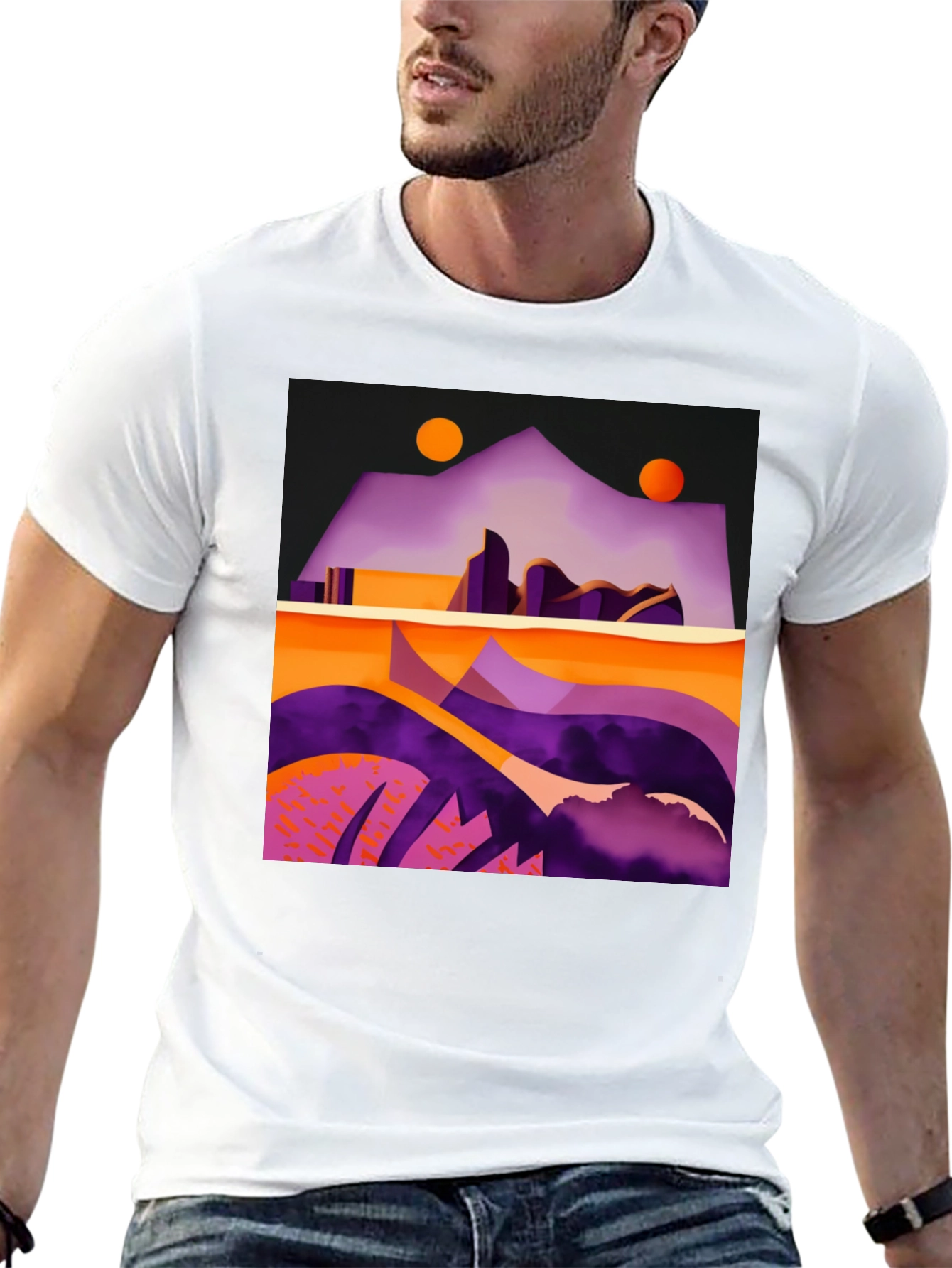 Abstract Geometric Landscape T-Shirt