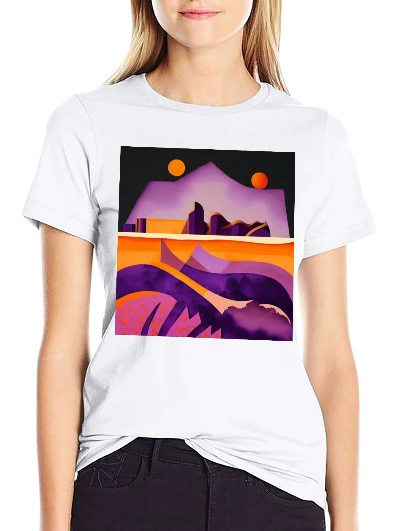 Abstract Geometric Landscape T-Shirt