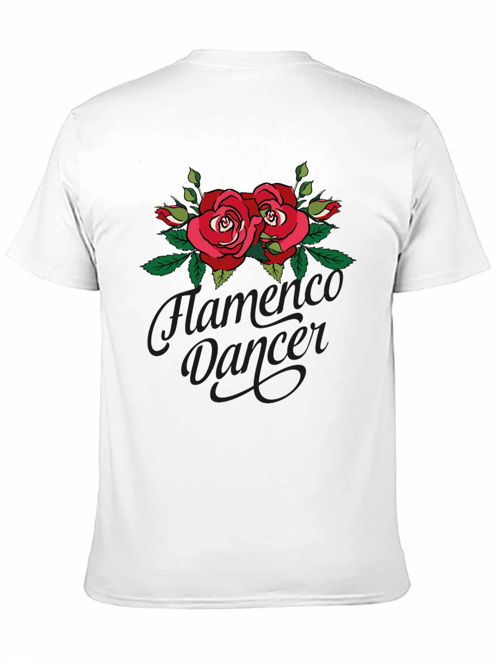 Flamenco Dancer Rose Graphic Black T-Shirt