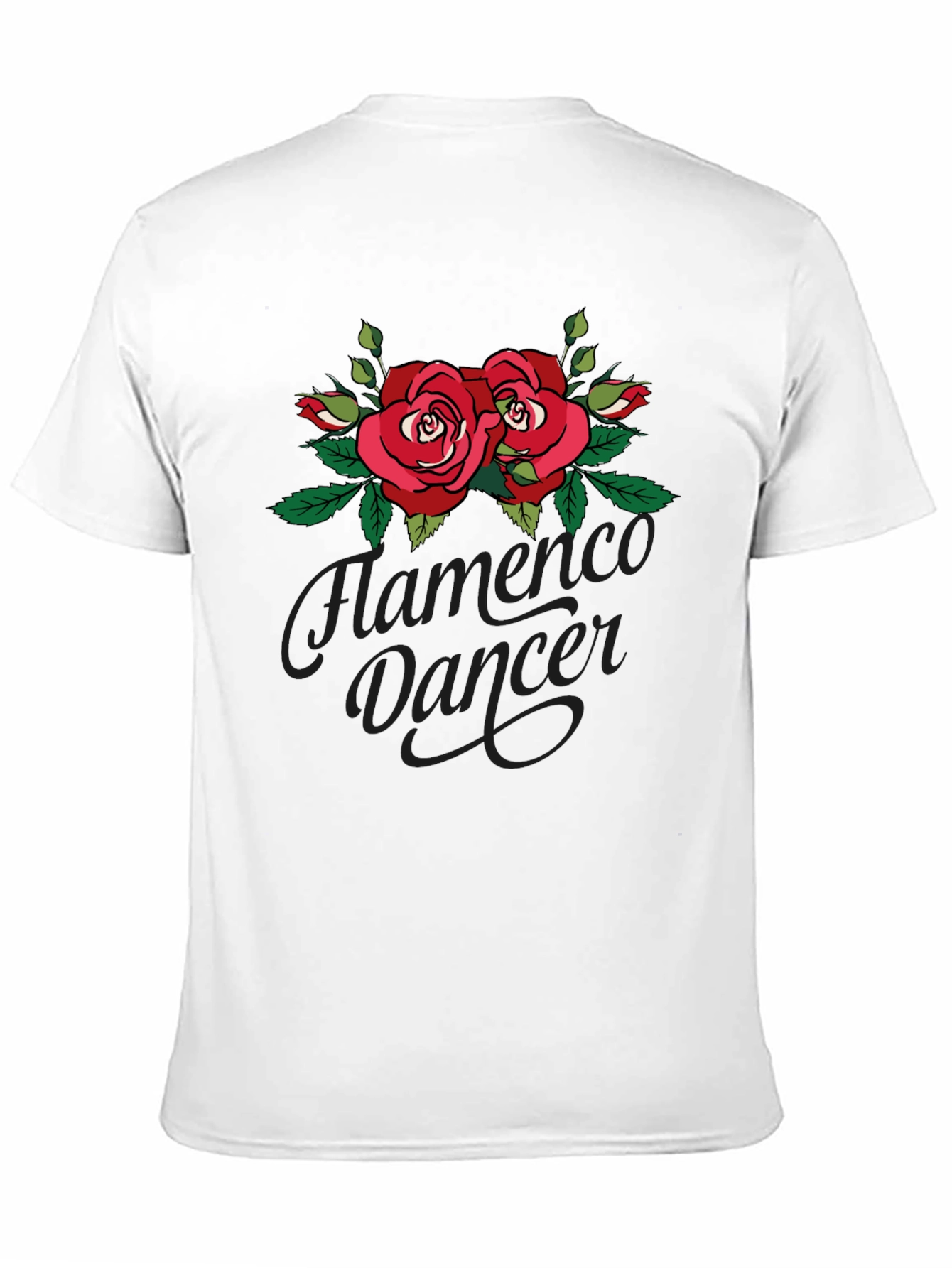 Flamenco Dancer Rose Graphic Black T-Shirt
