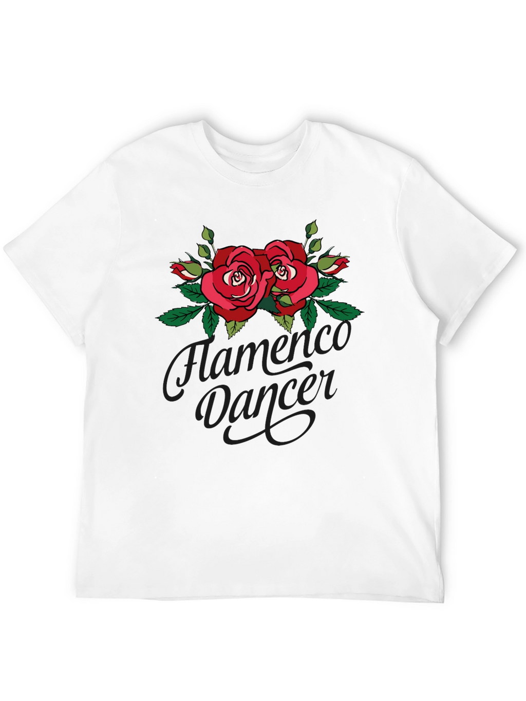 Flamenco Dancer Rose Graphic Black T-Shirt