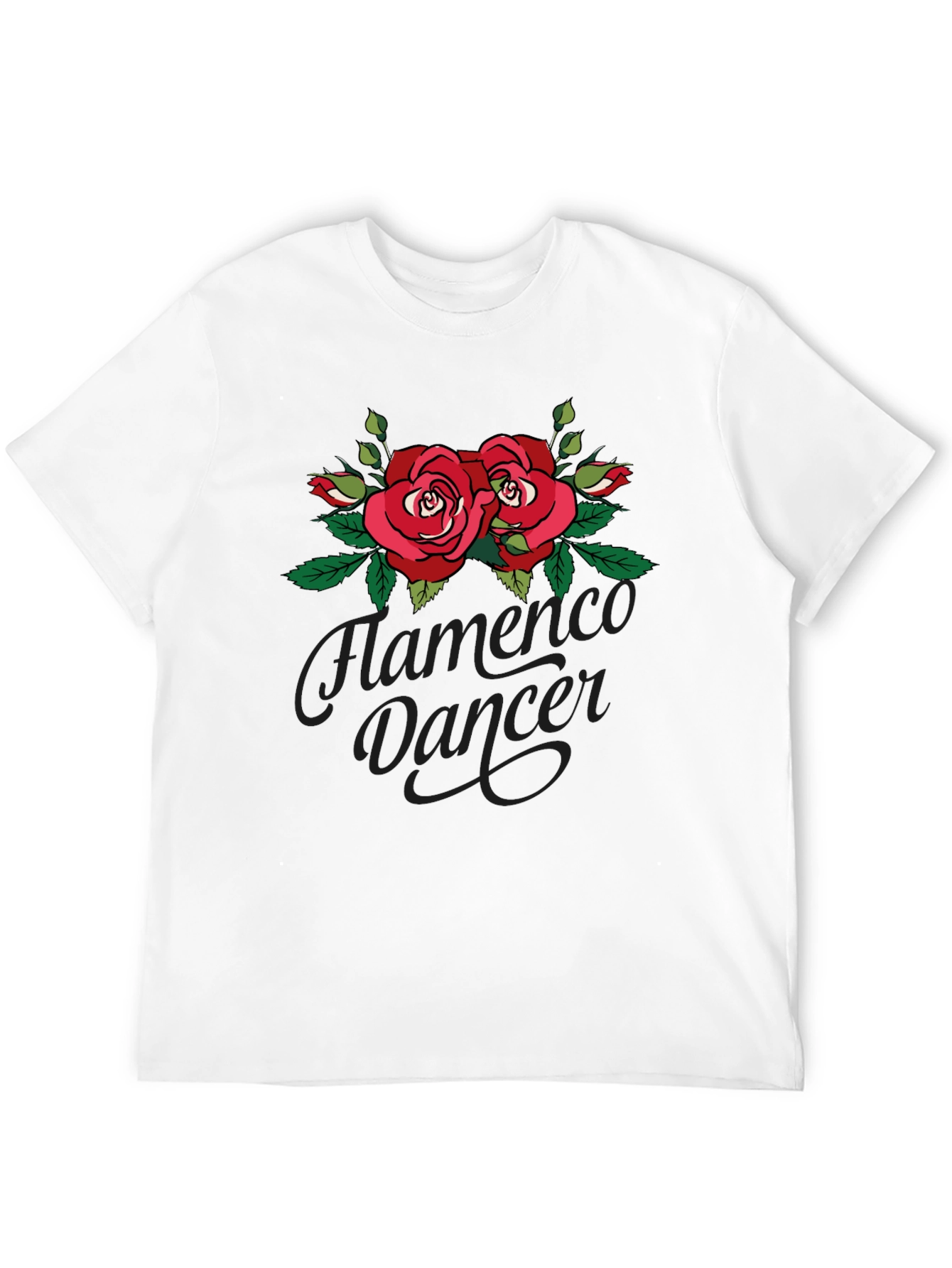 Flamenco Dancer Rose Graphic Black T-Shirt