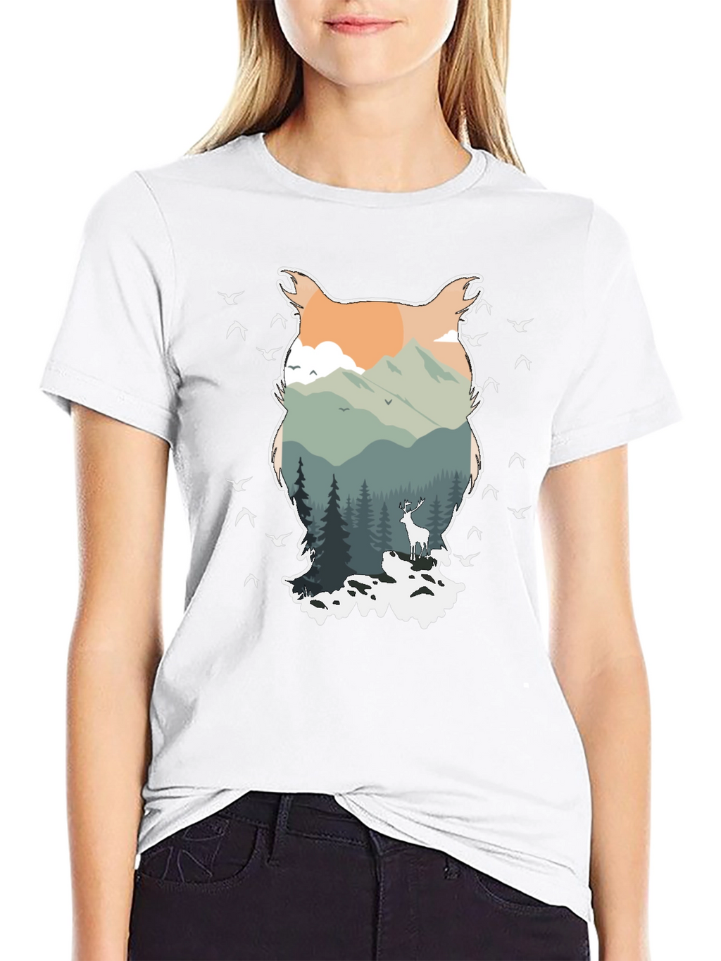 Nature Owl Graphic Tee - Mens Black T-Shirt