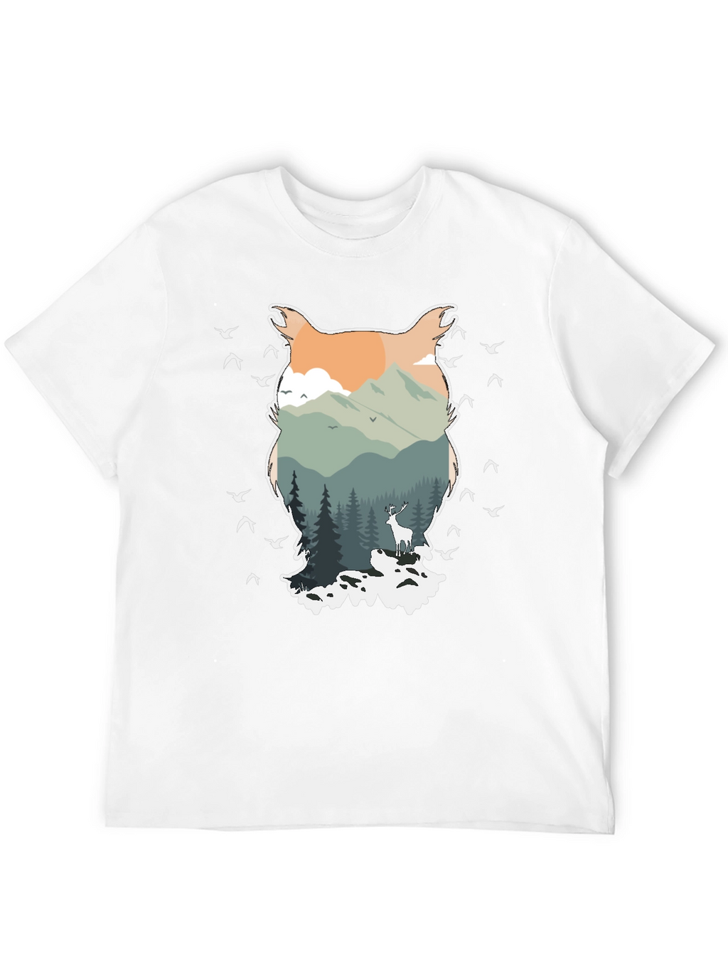 Nature Owl Graphic Tee - Mens Black T-Shirt