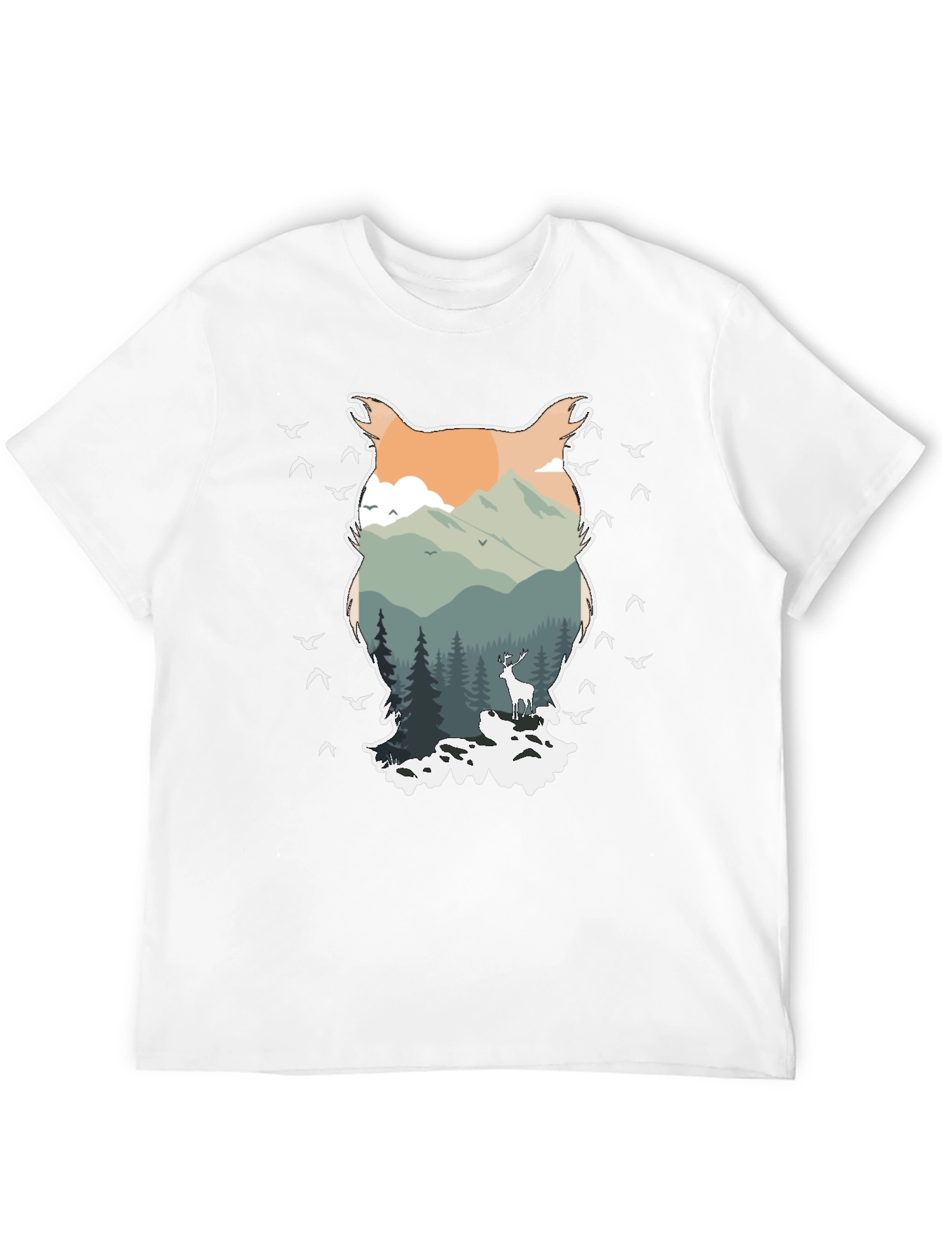 Nature Owl Graphic Tee - Mens Black T-Shirt