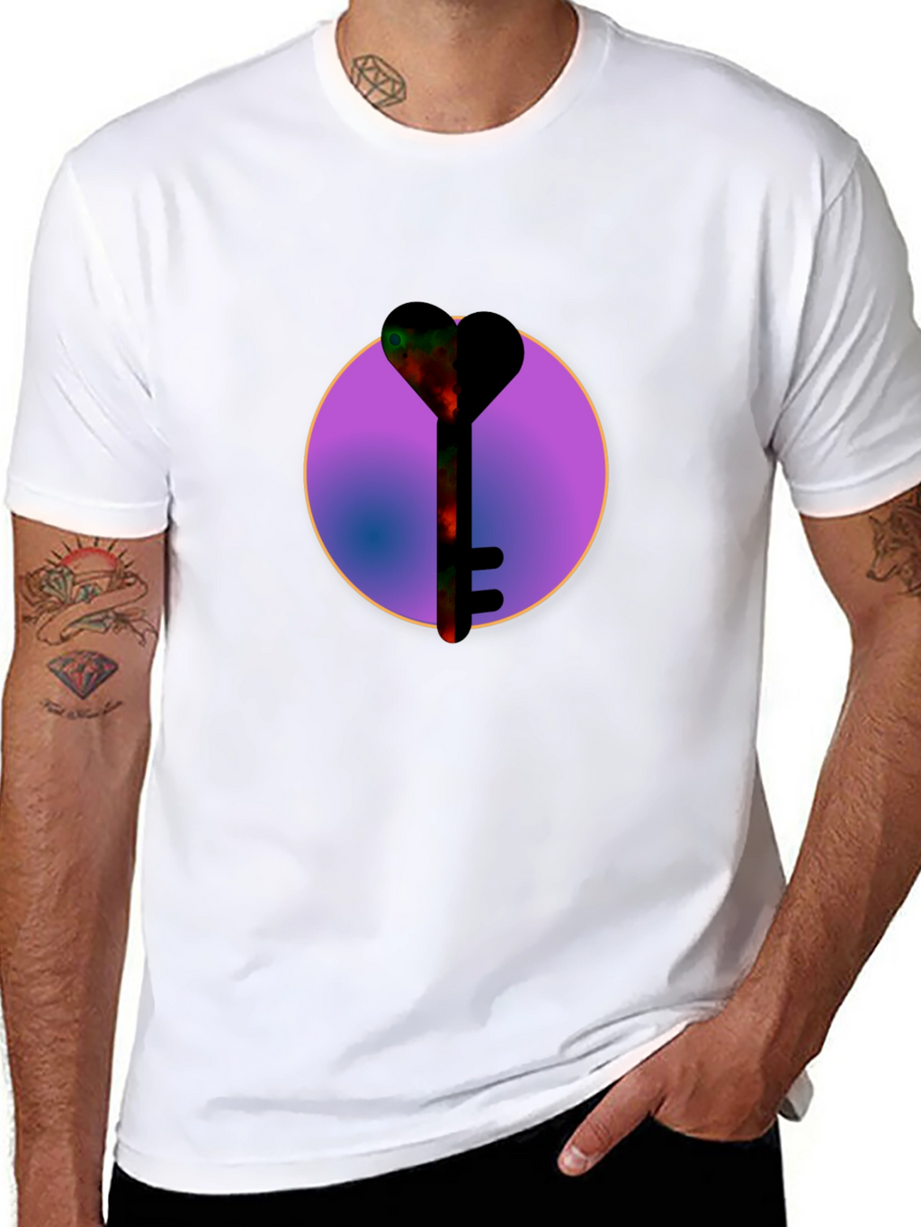 Heart Key Graphic Tee - Cosmic Love