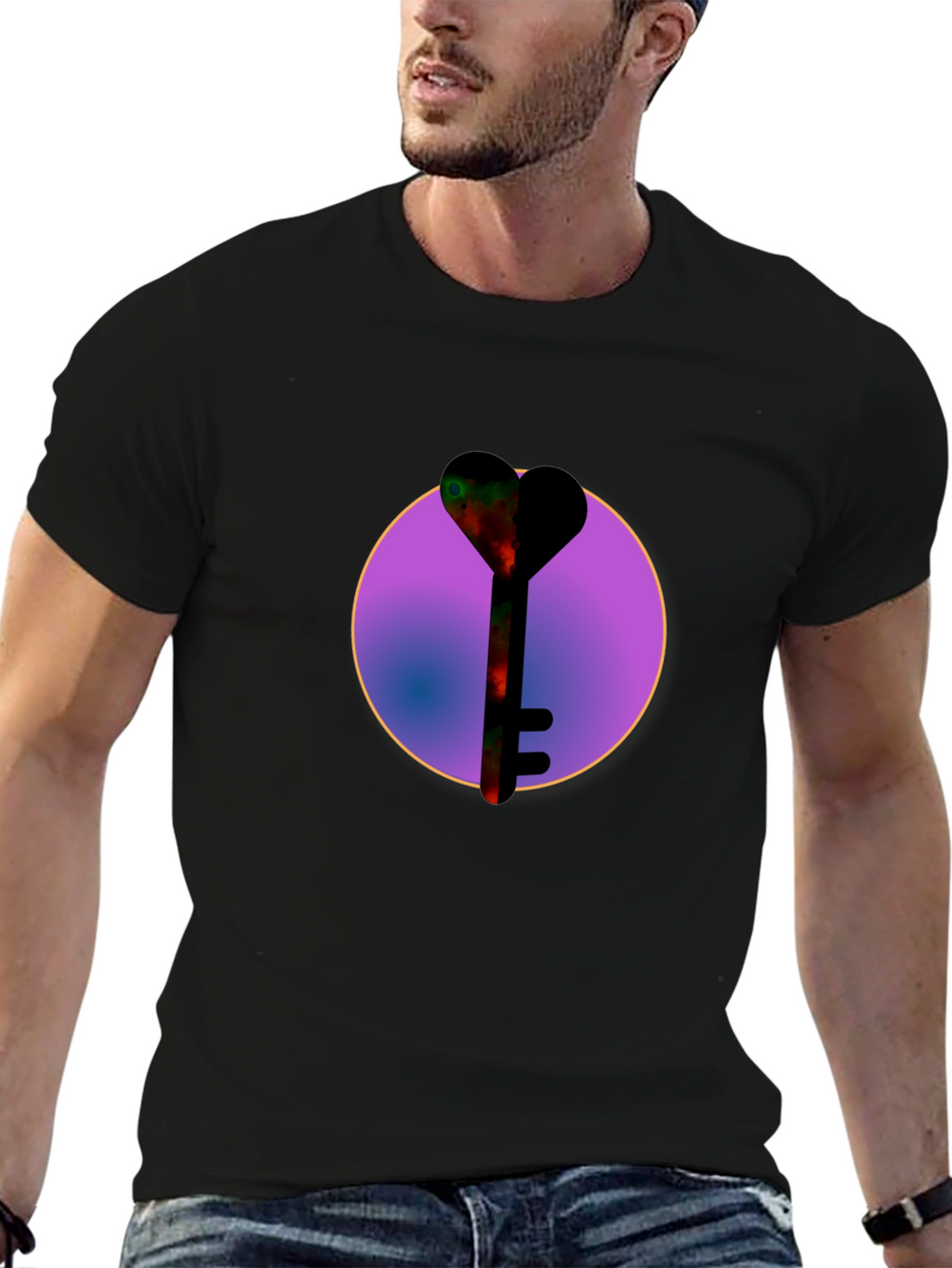 Heart Key Graphic Tee - Cosmic Love