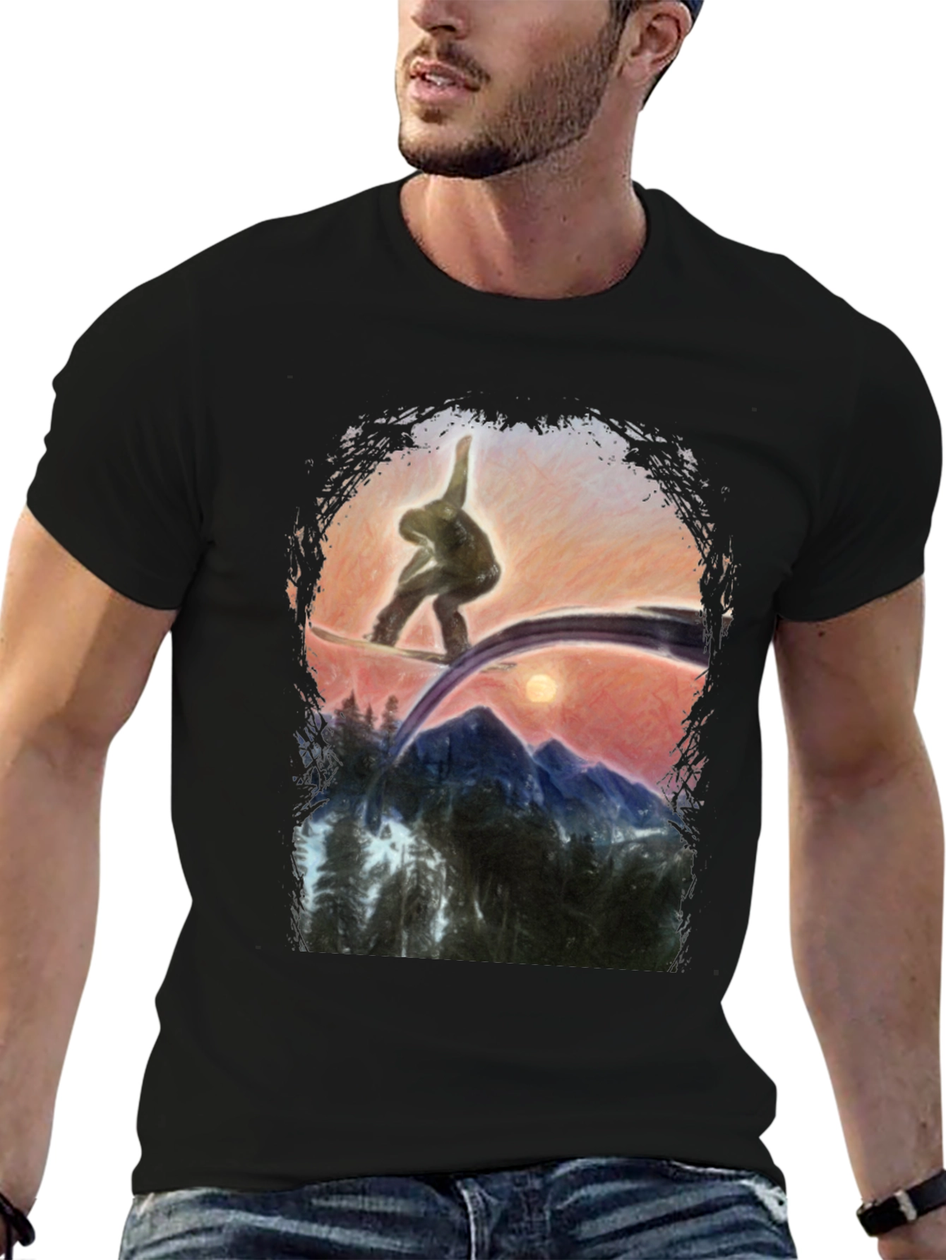 Snowboarder Graphic T-Shirt - Mountain Adventure